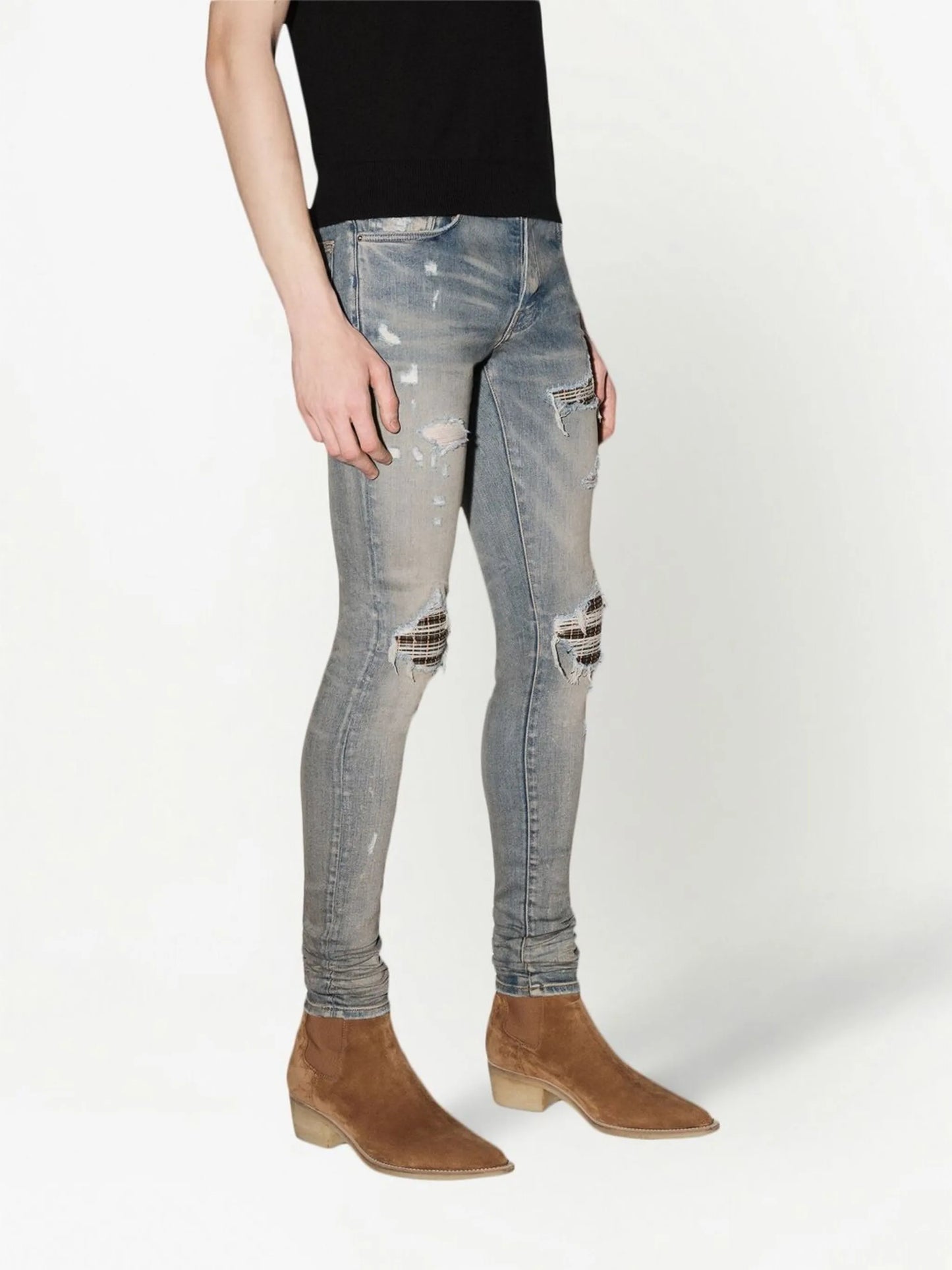 Neon Plaid skinny jeans