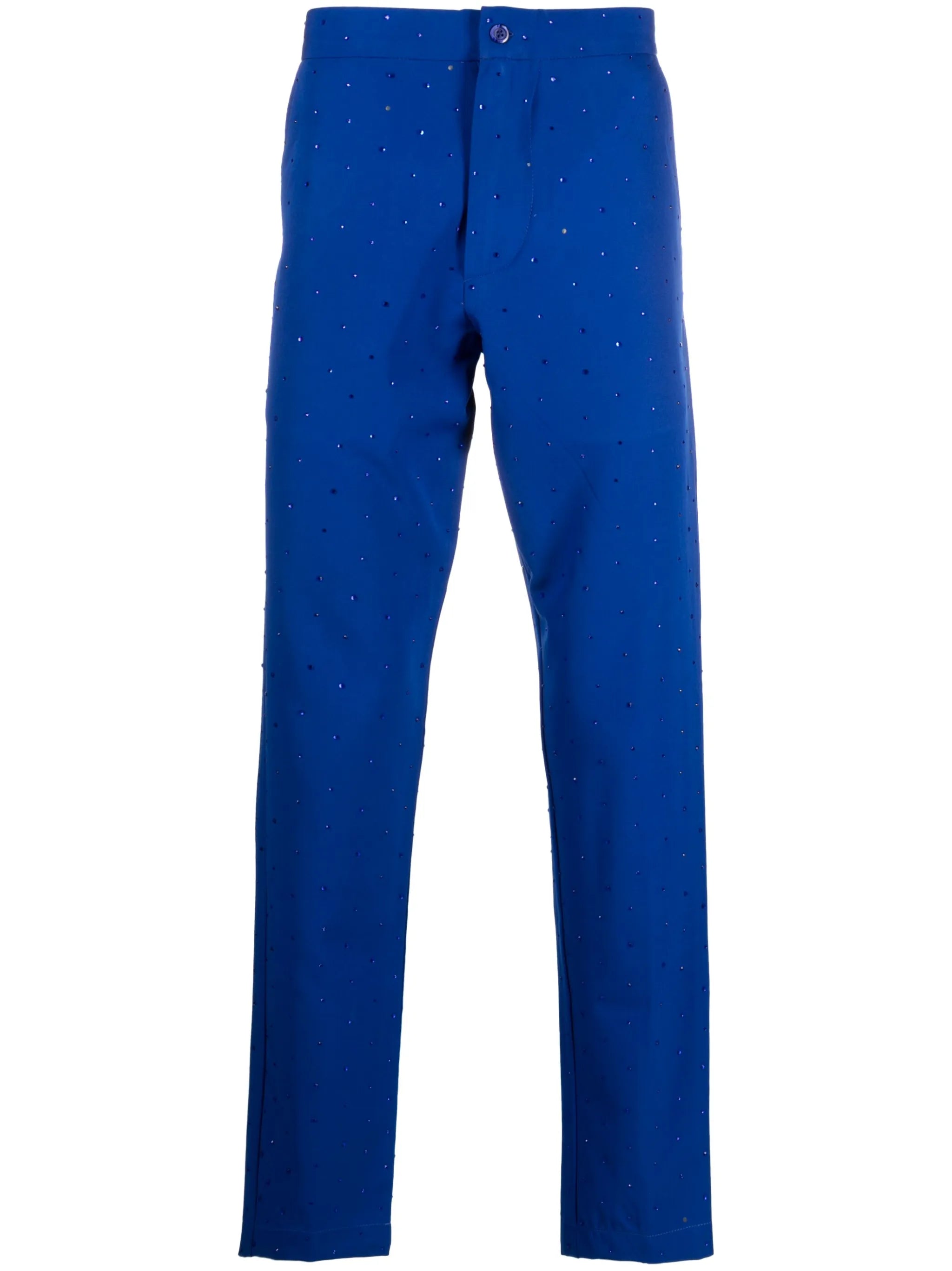 rhinestone-embellished slim-cut trousers