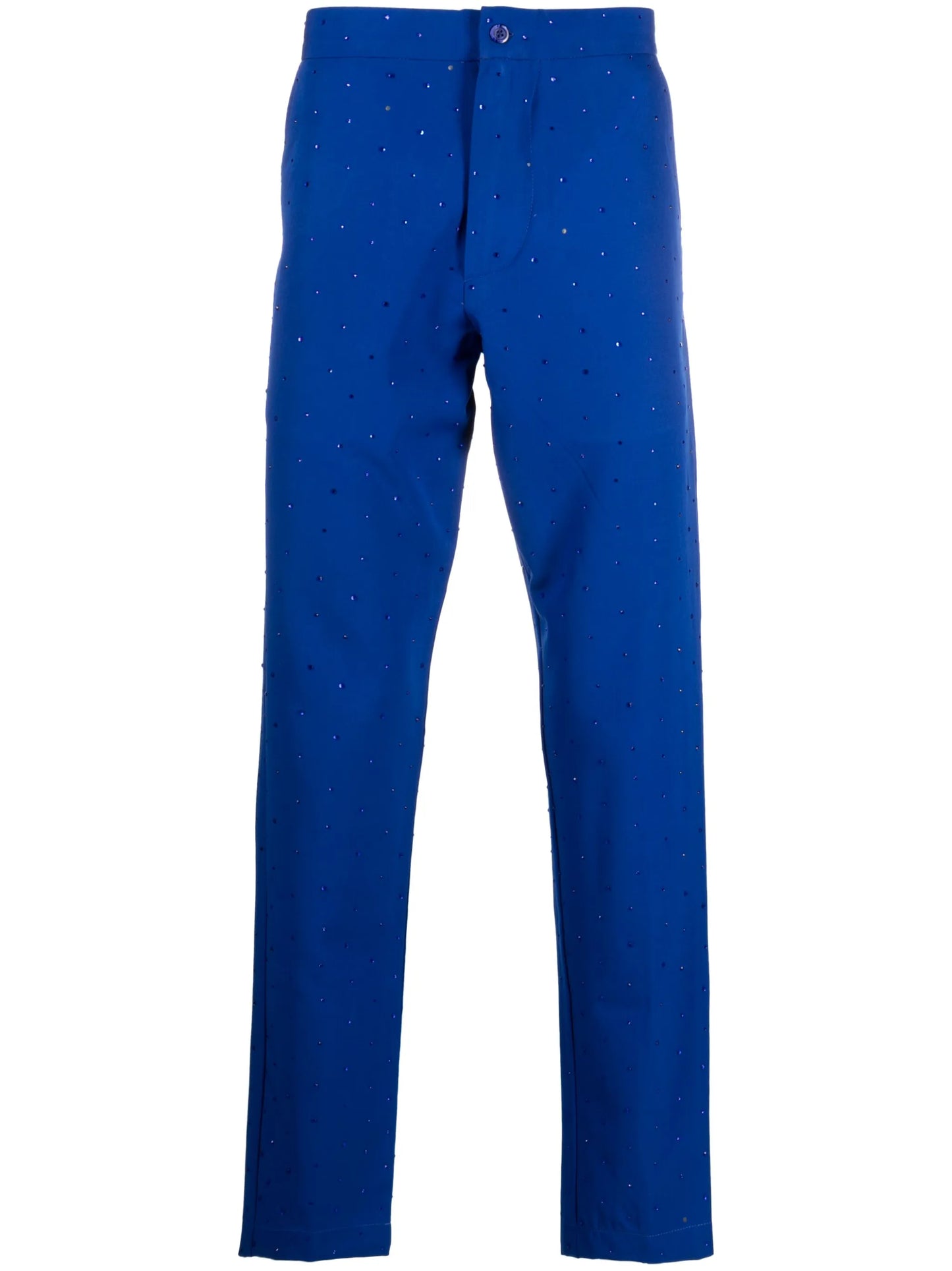 rhinestone-embellished slim-cut trousers