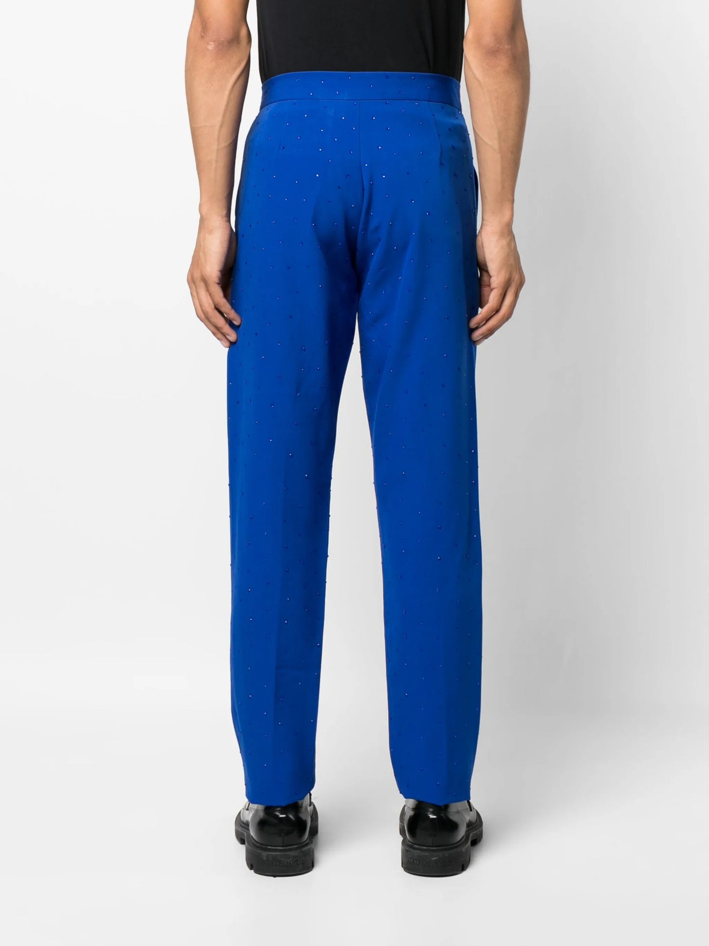 rhinestone-embellished slim-cut trousers