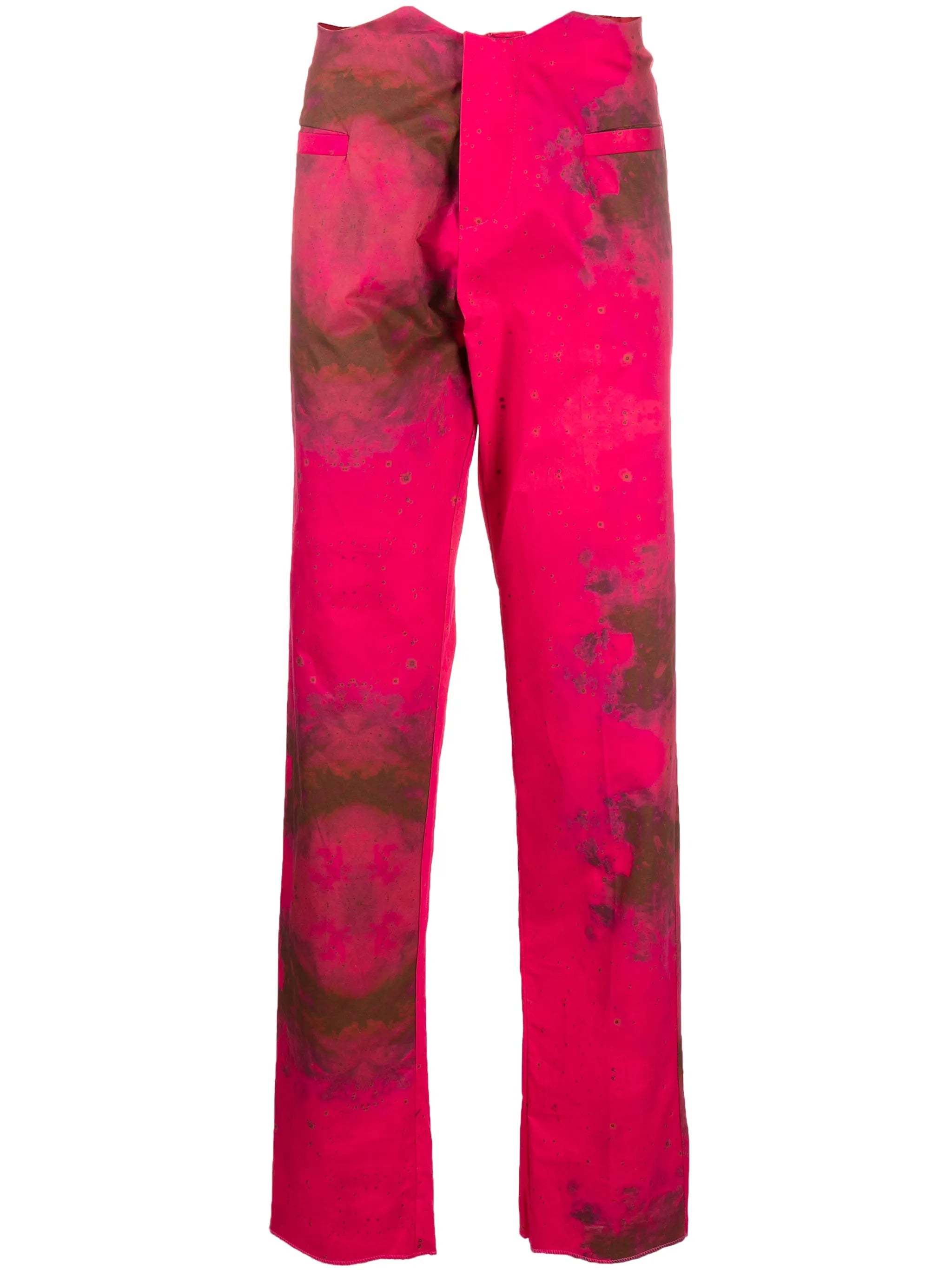 tie-dye straight-leg trousers