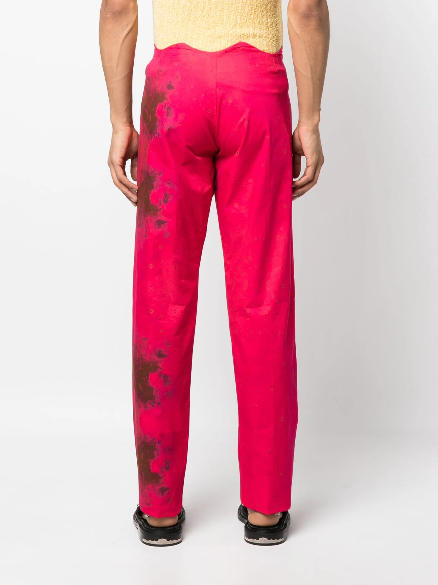 tie-dye straight-leg trousers