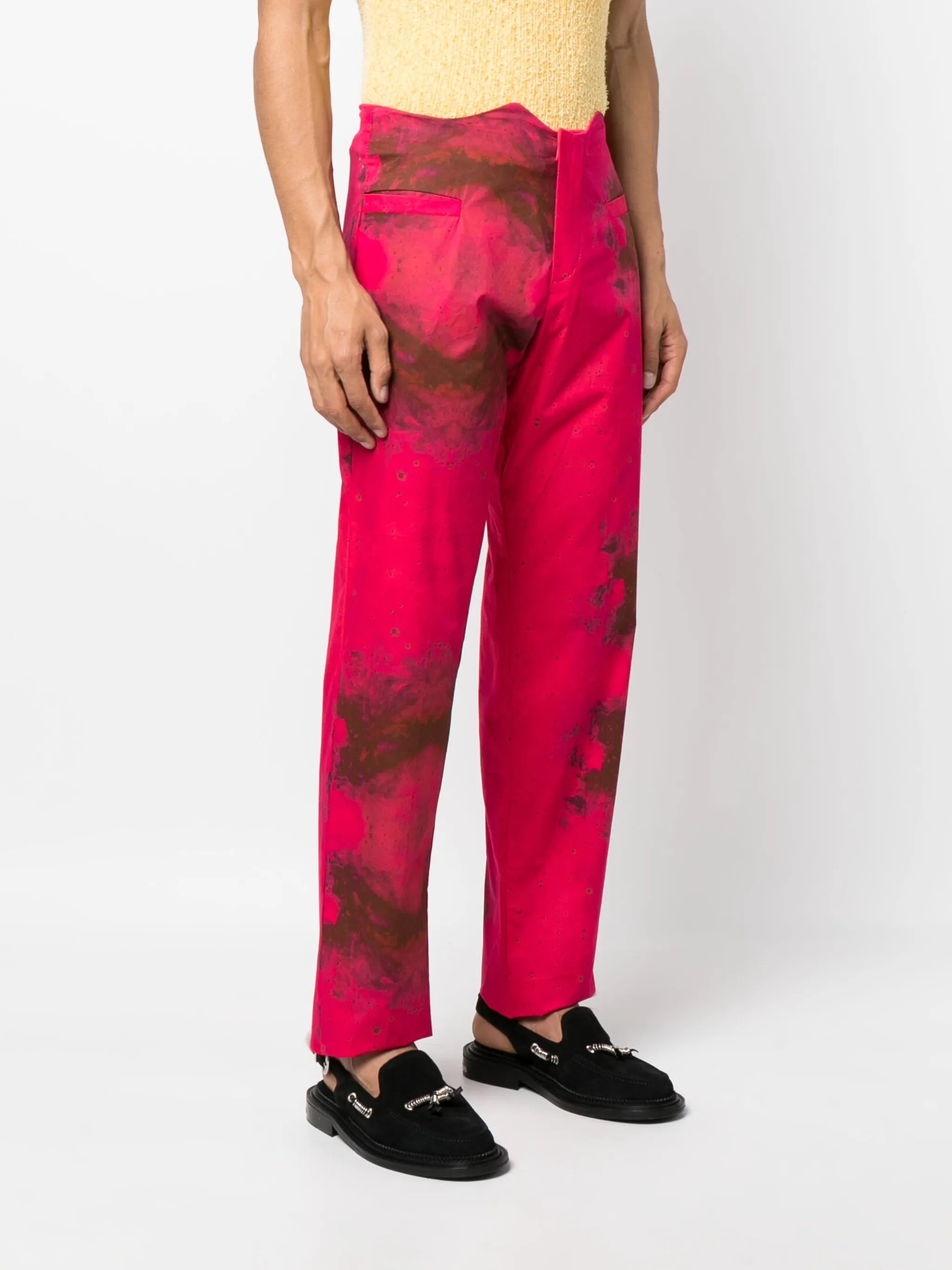 tie-dye straight-leg trousers