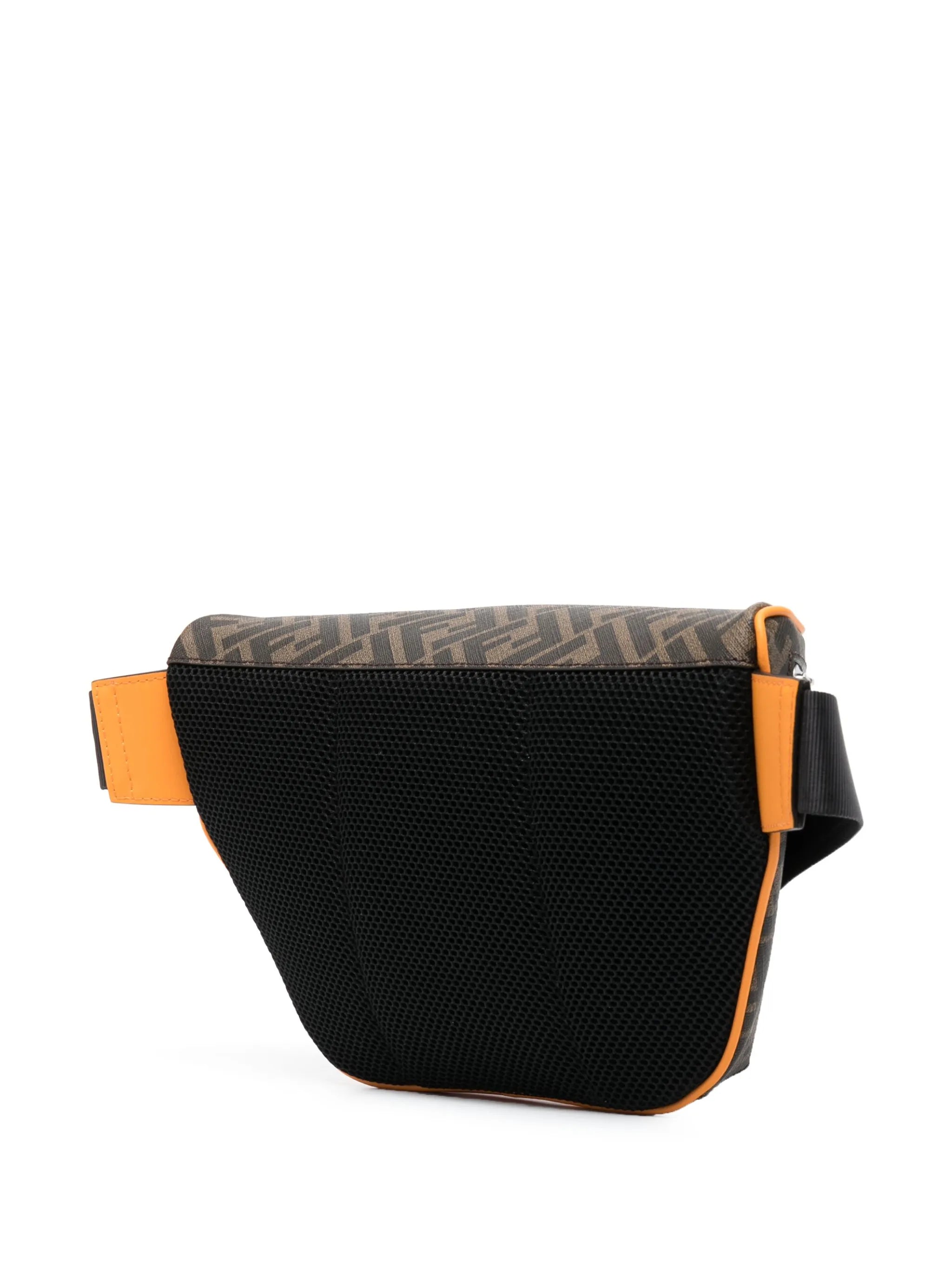 monogram-pattern leather belt bag
