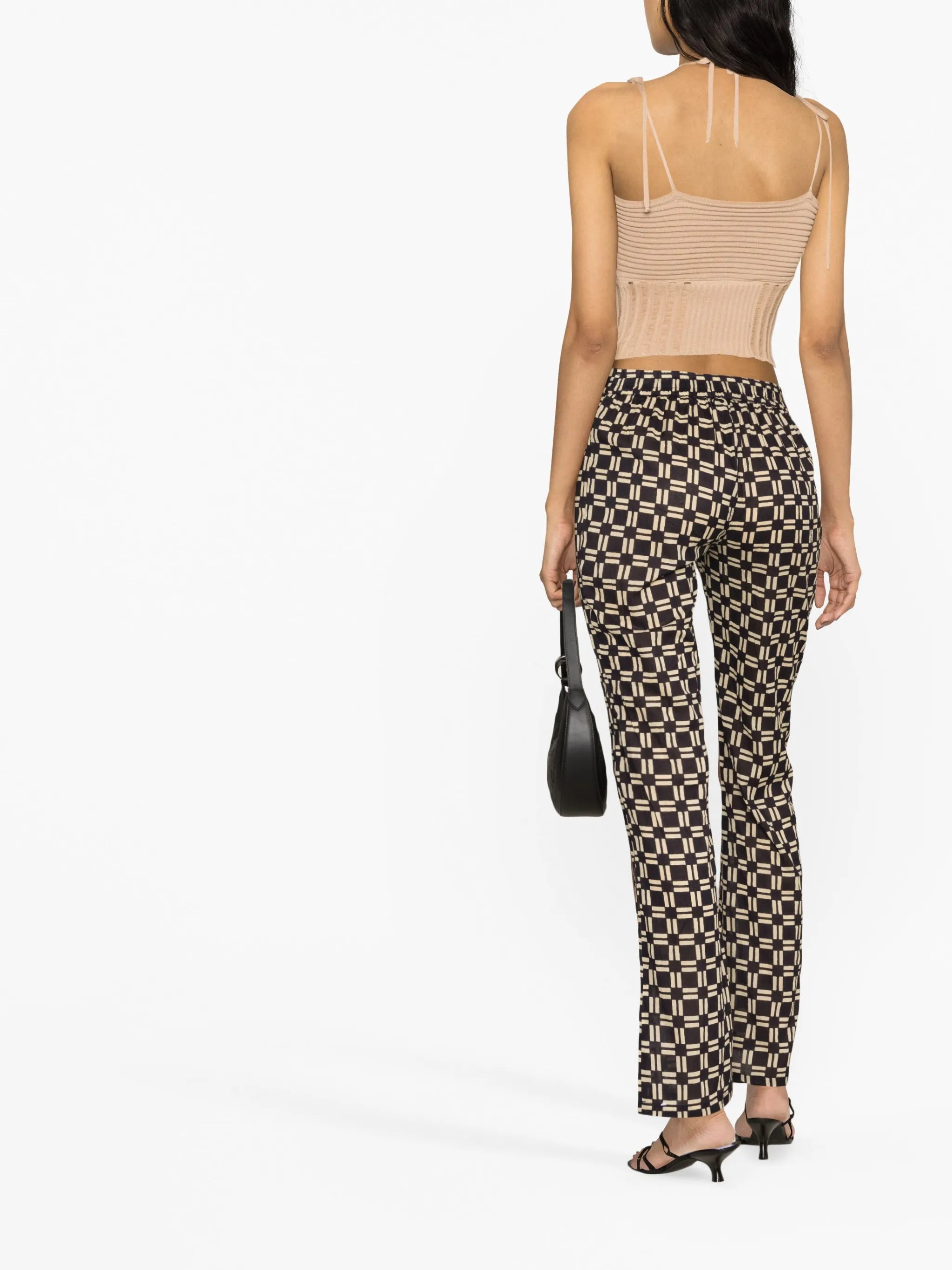 geometric-print disco trousers