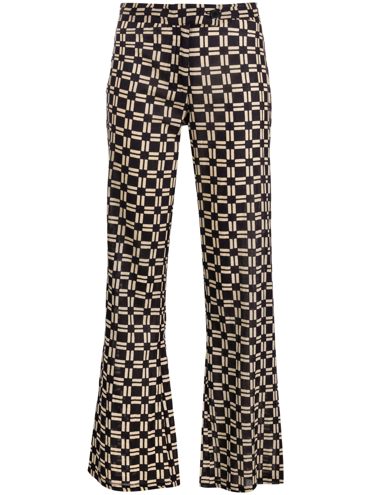 geometric-print disco trousers