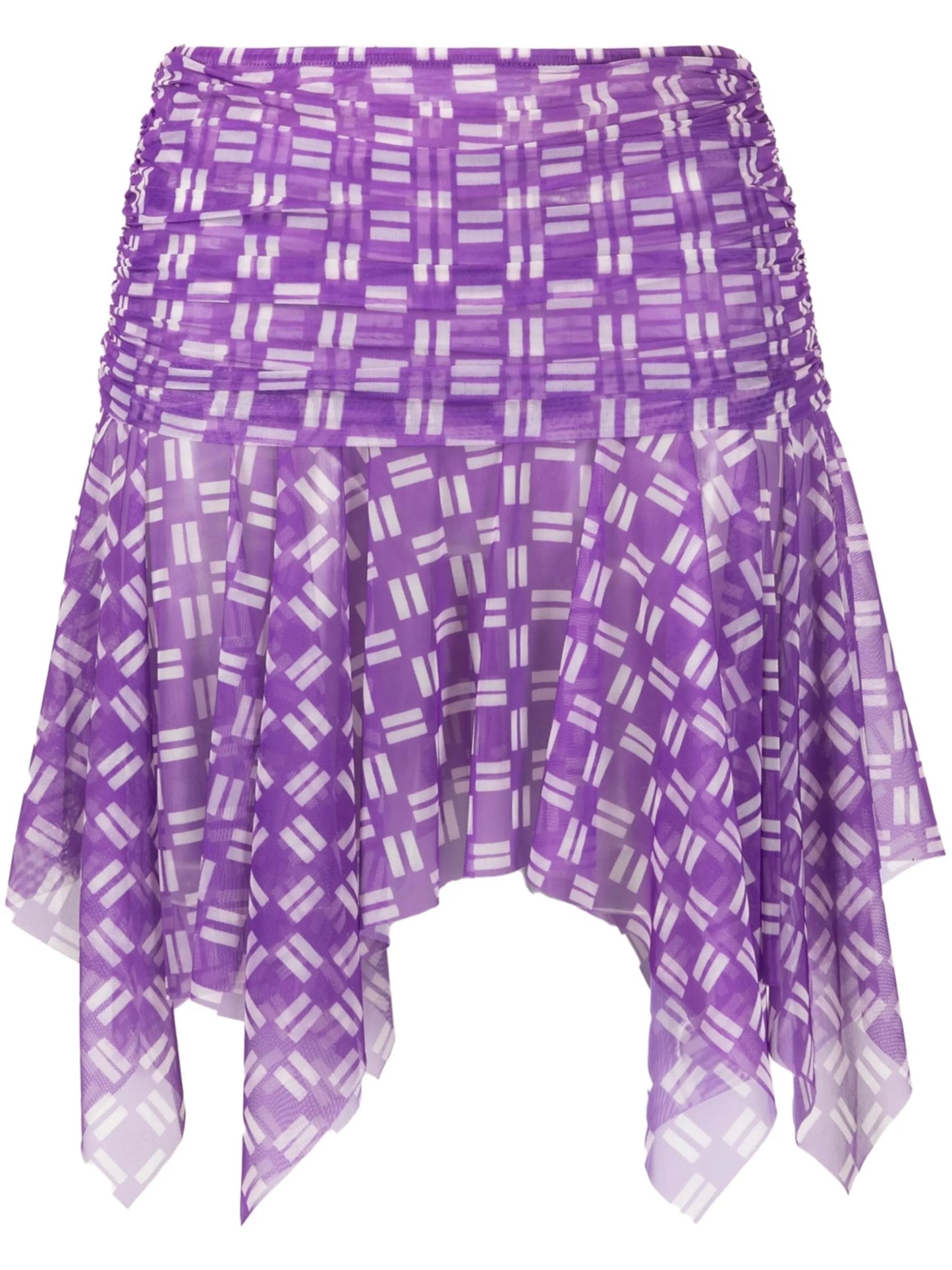 sheer asymmetric-hem skirt