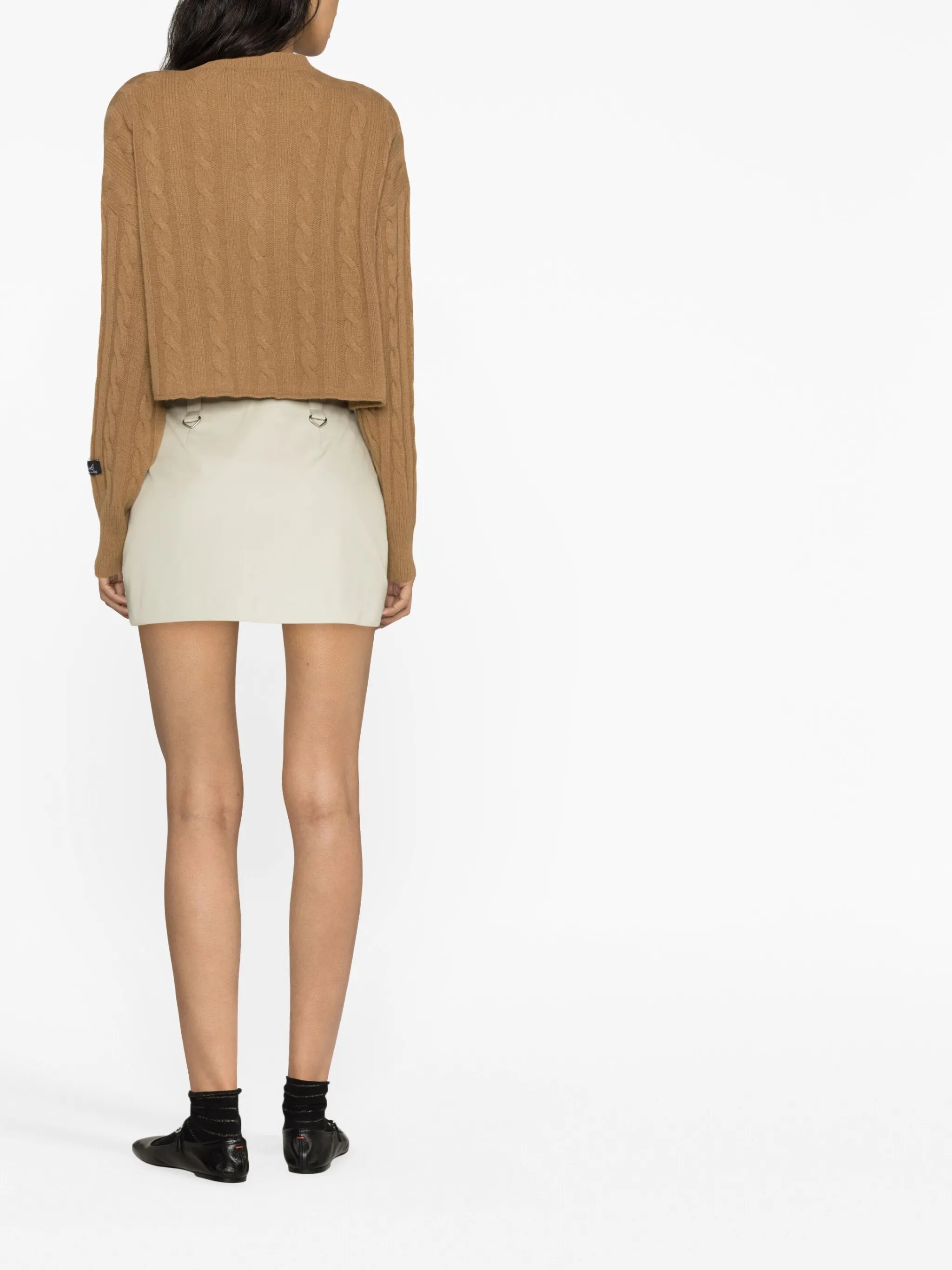 cable-knit cropped jumper