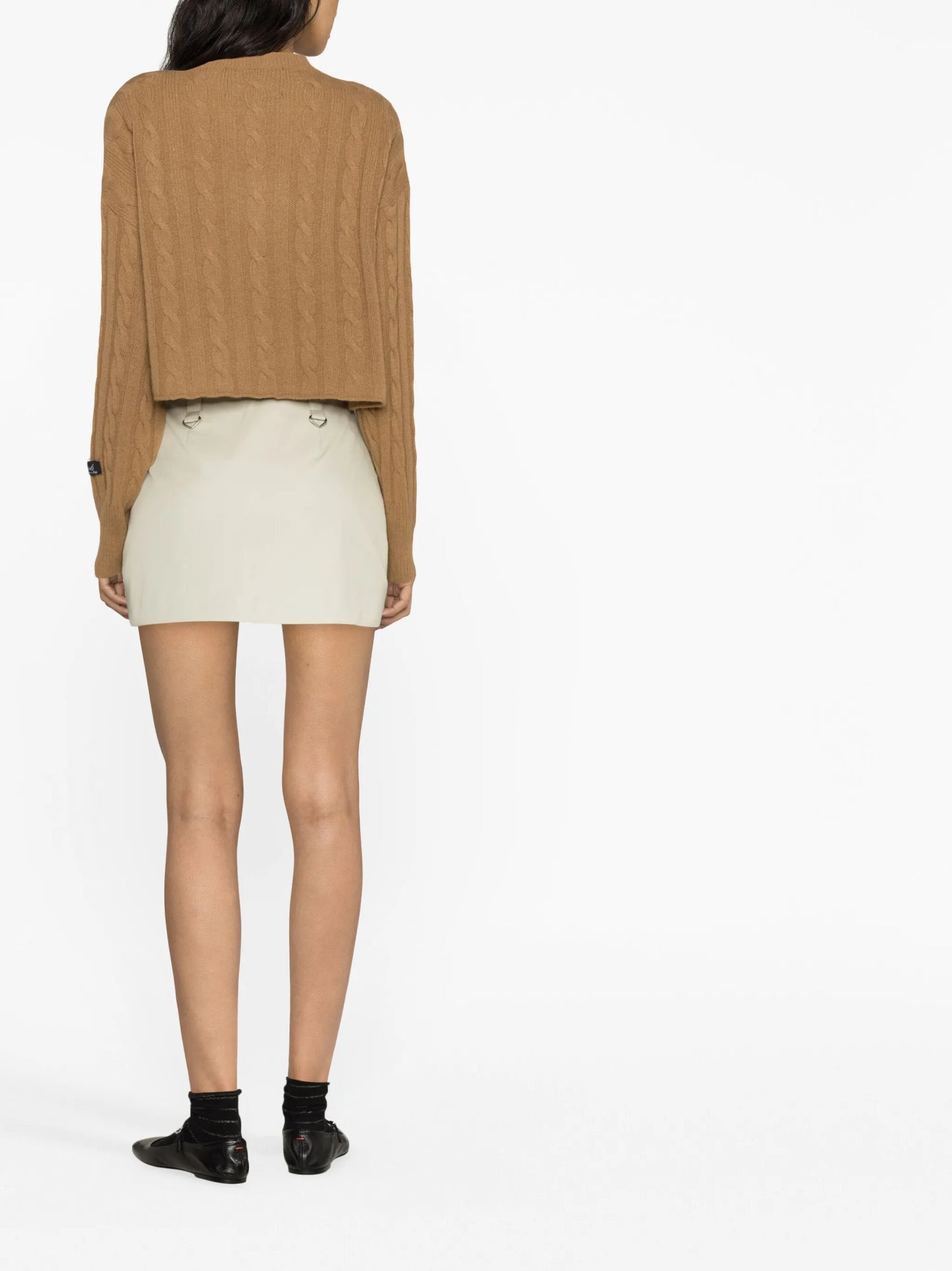 cable-knit cropped jumper