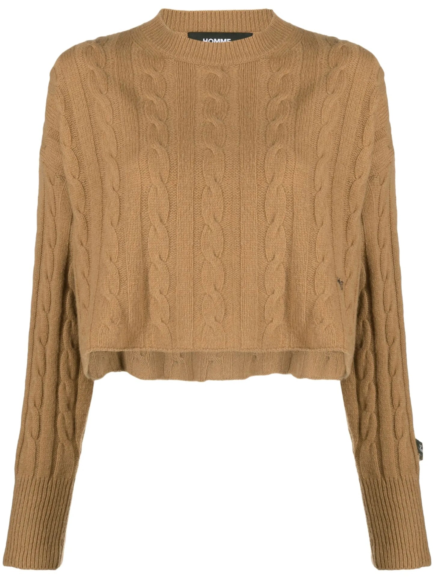 cable-knit cropped jumper