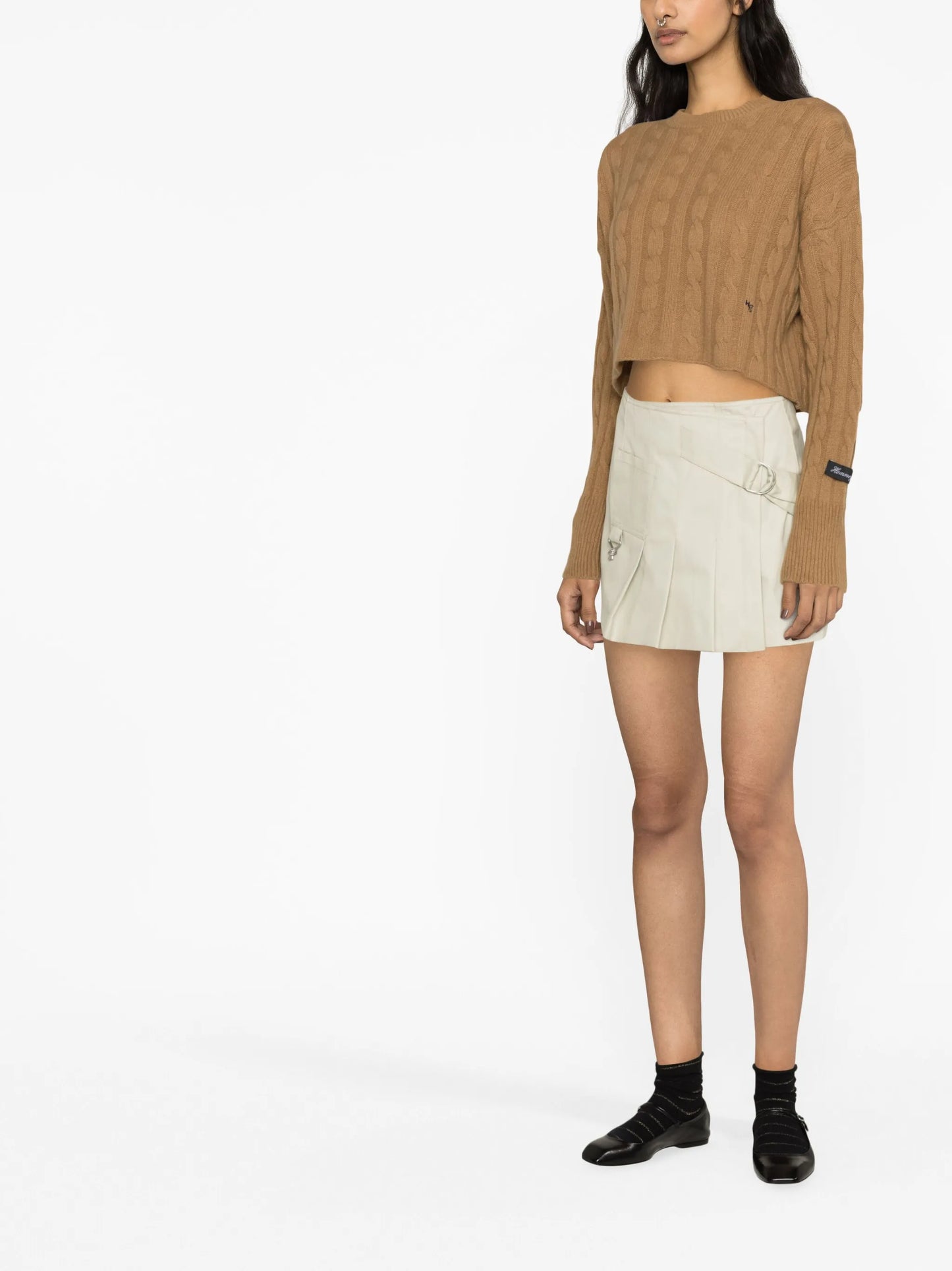 cable-knit cropped jumper
