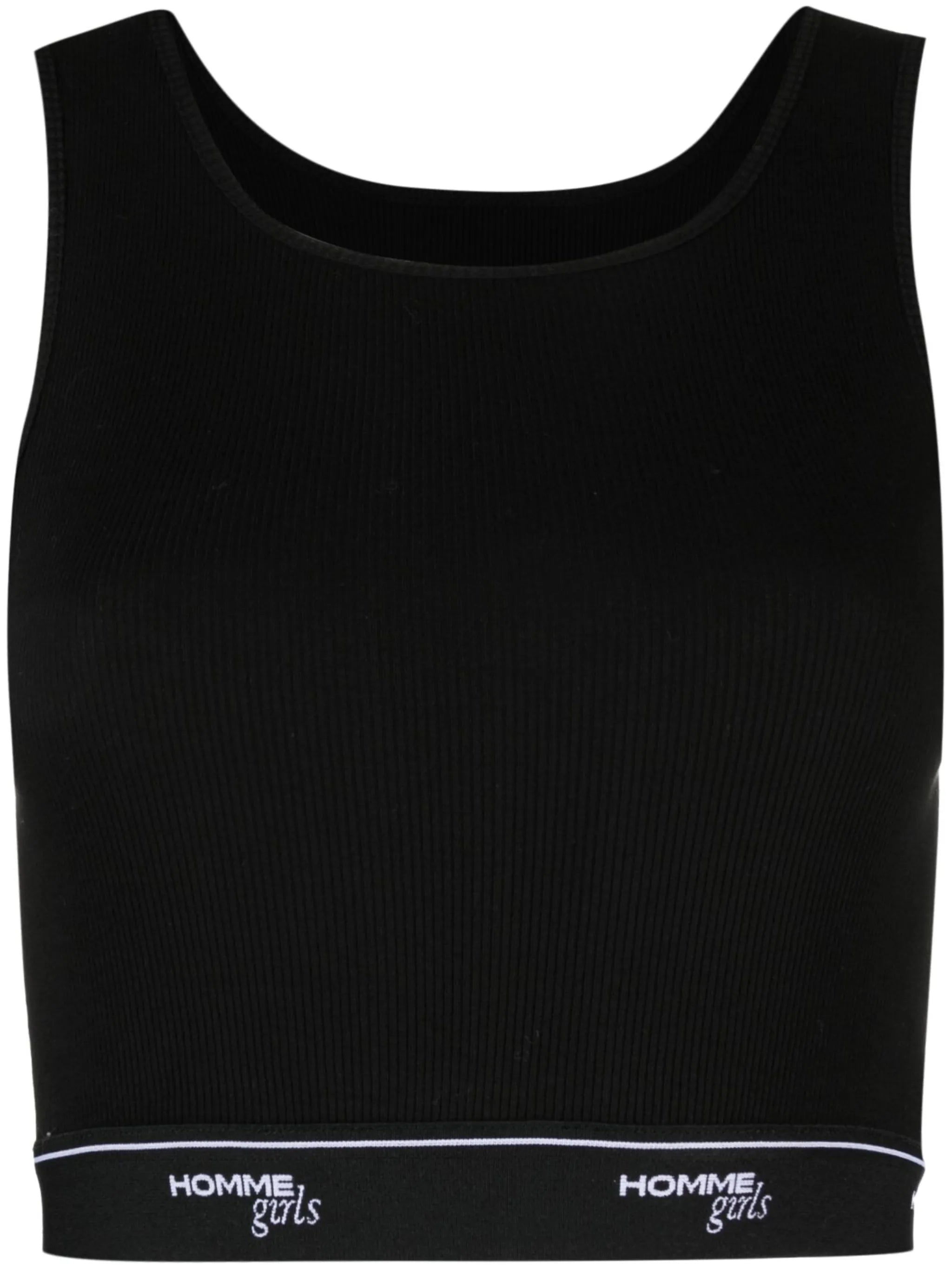 logo-trim cotton tank top
