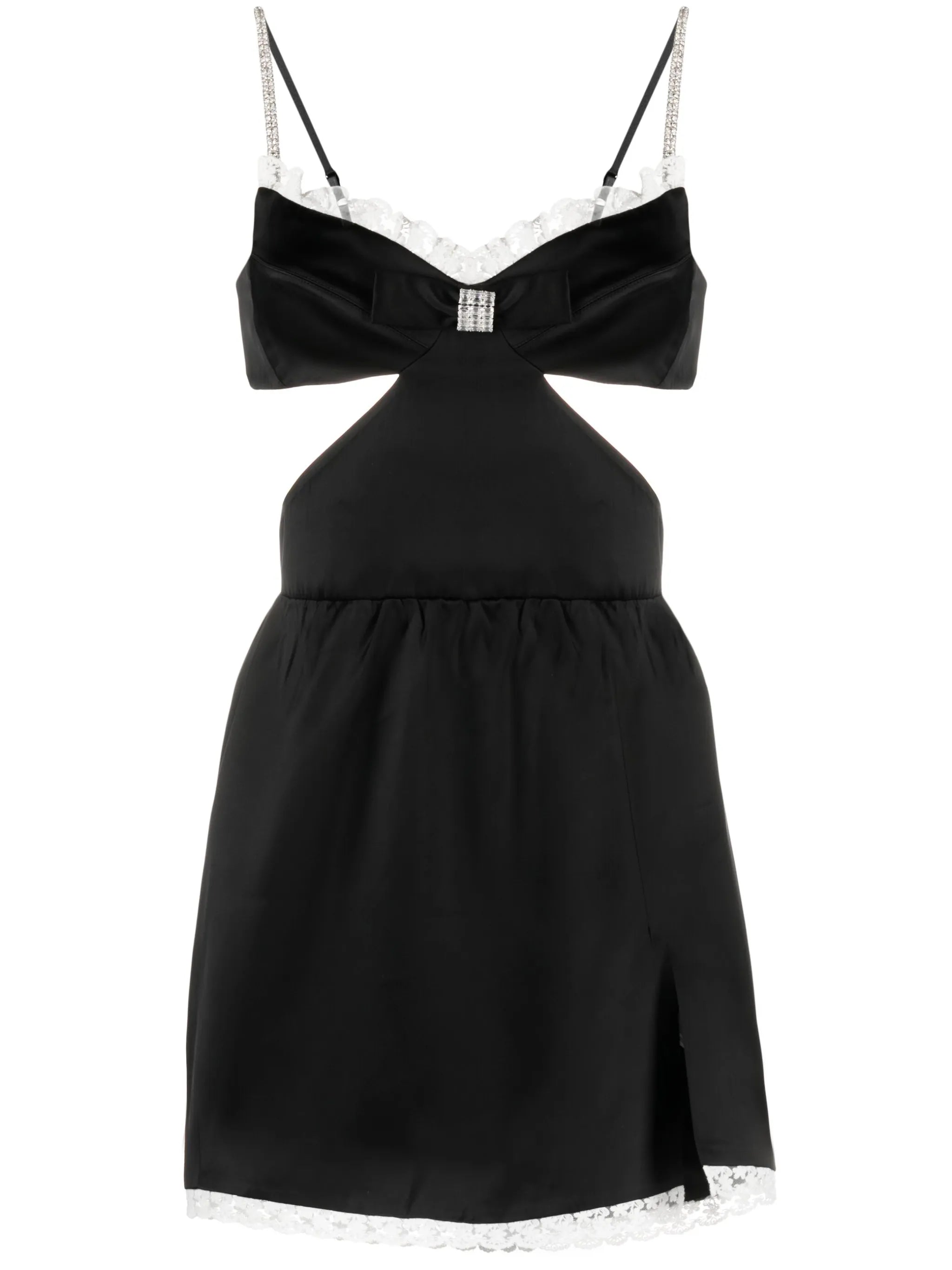 lace-trim cut-out minidress