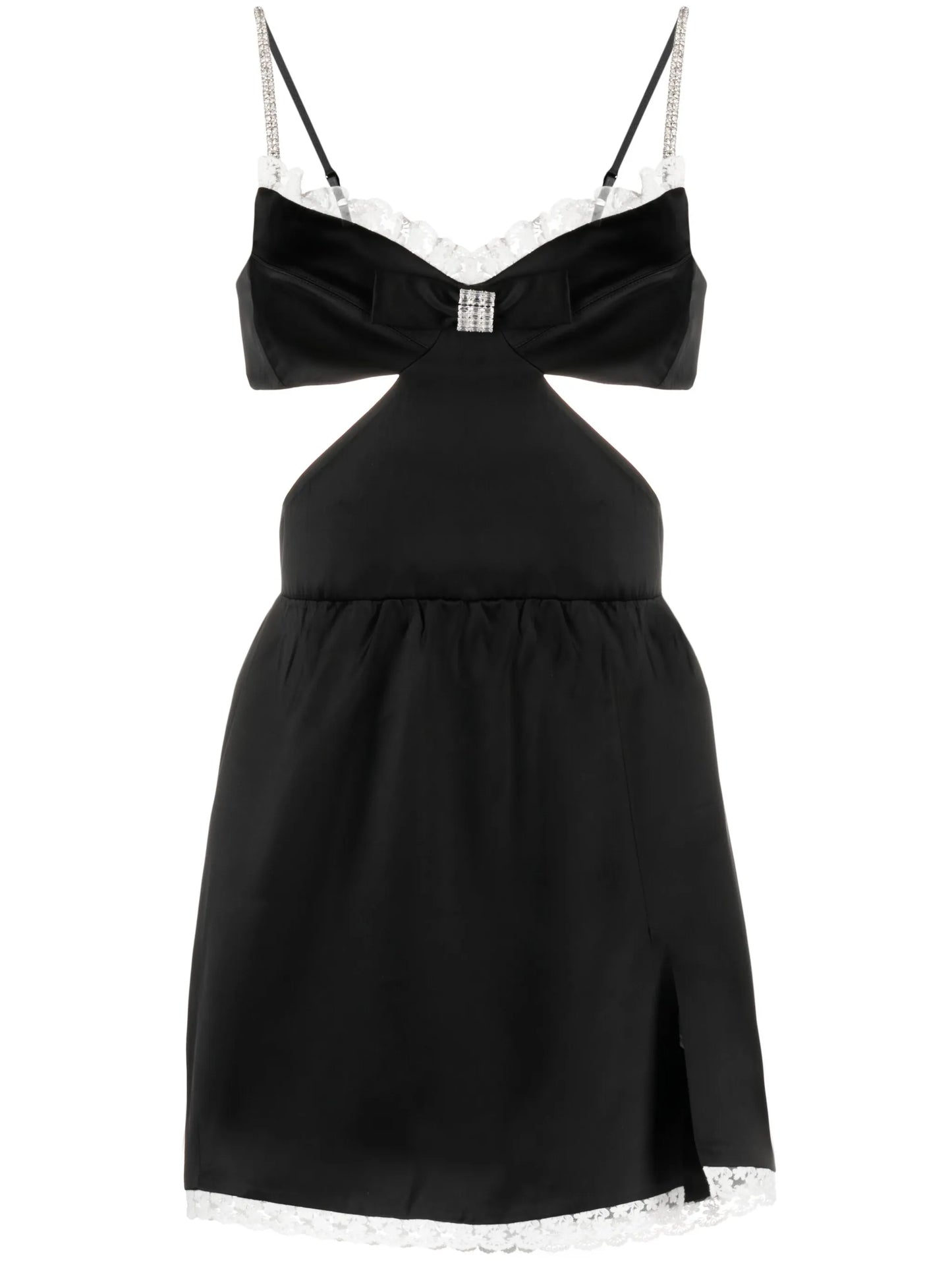 lace-trim cut-out minidress