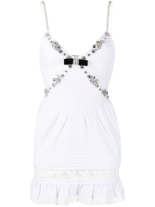 crystal-embellished mini dress