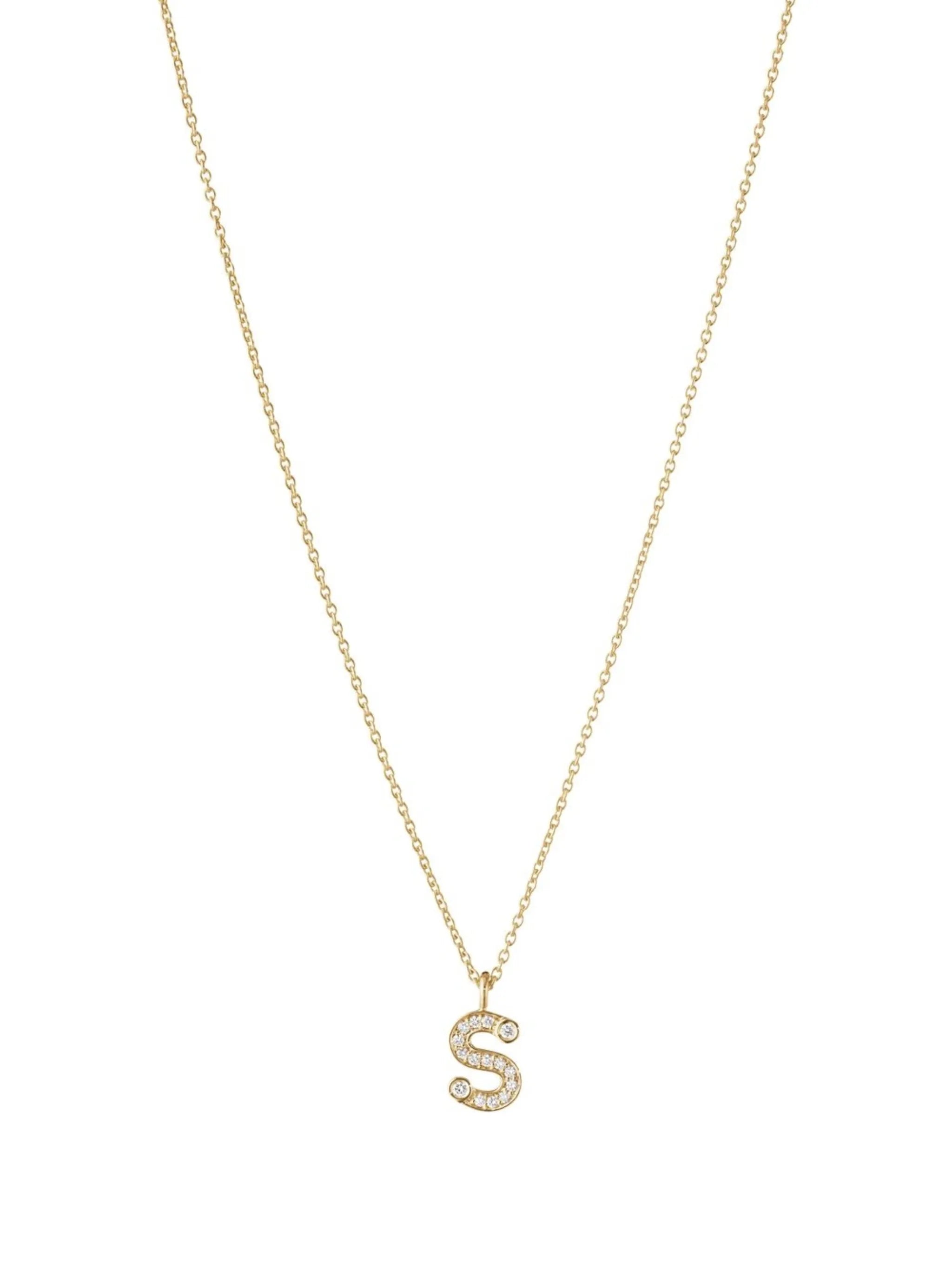 18kt yellow gold Petite S pendant necklace