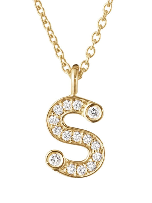 18kt yellow gold Petite S pendant necklace