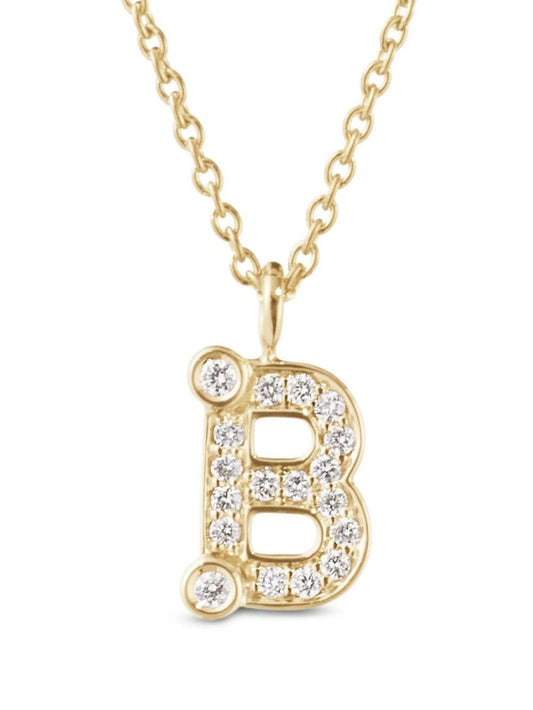 18kt yellow gold Petite B pendant necklace