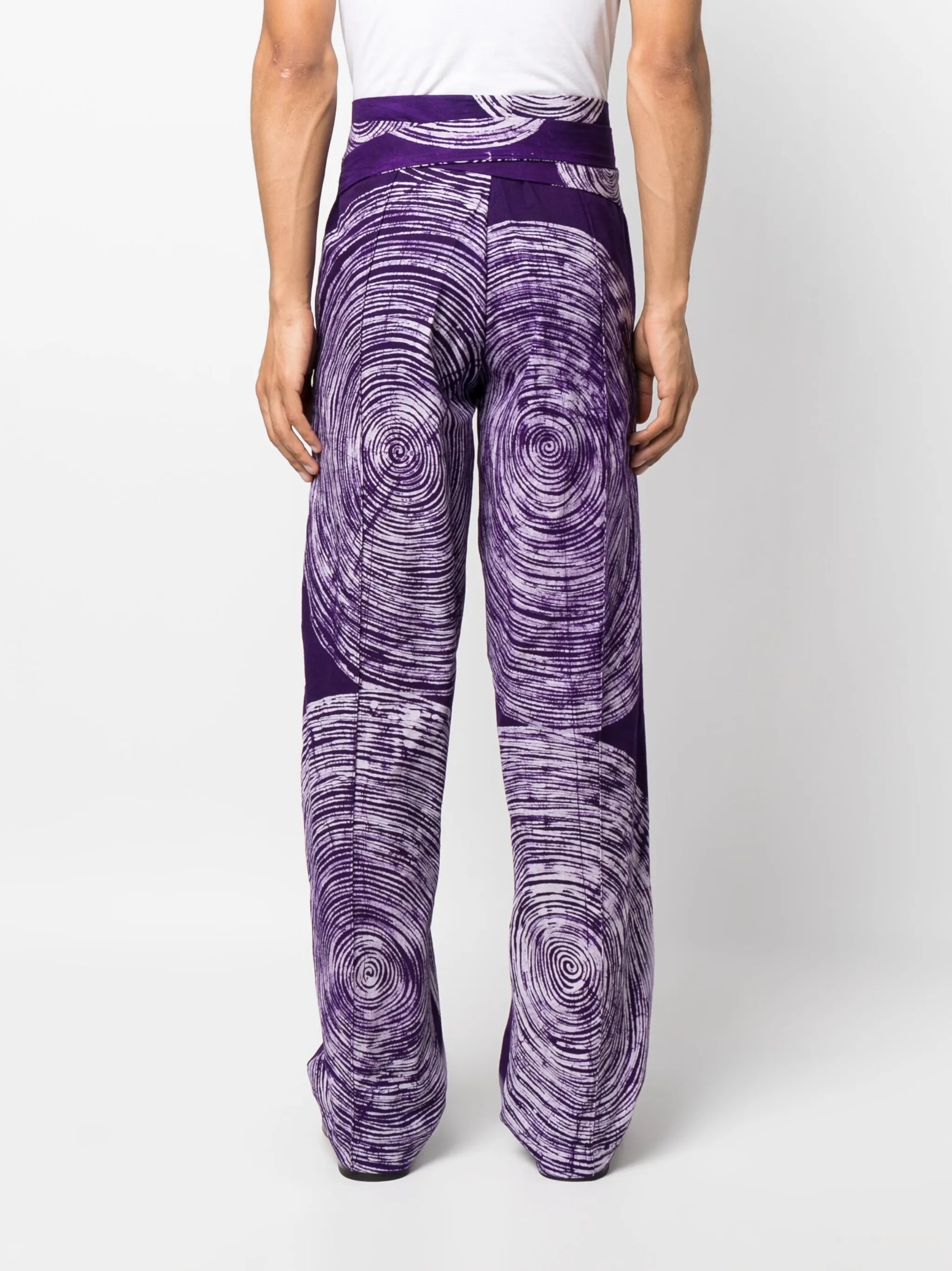 graphic-print wide-leg trousers