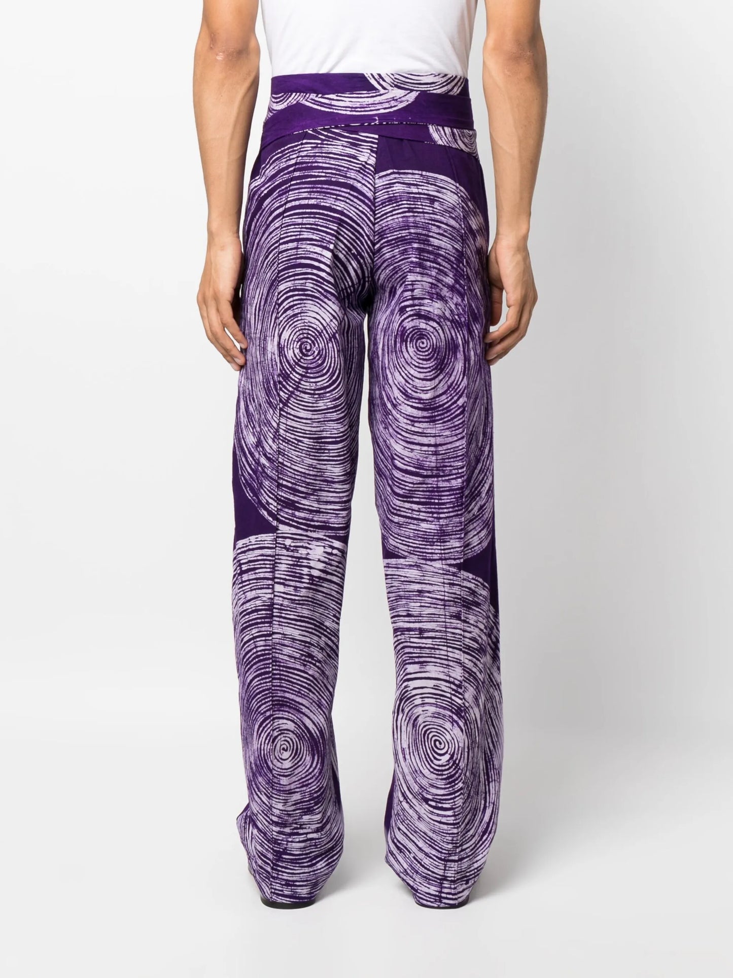 graphic-print wide-leg trousers