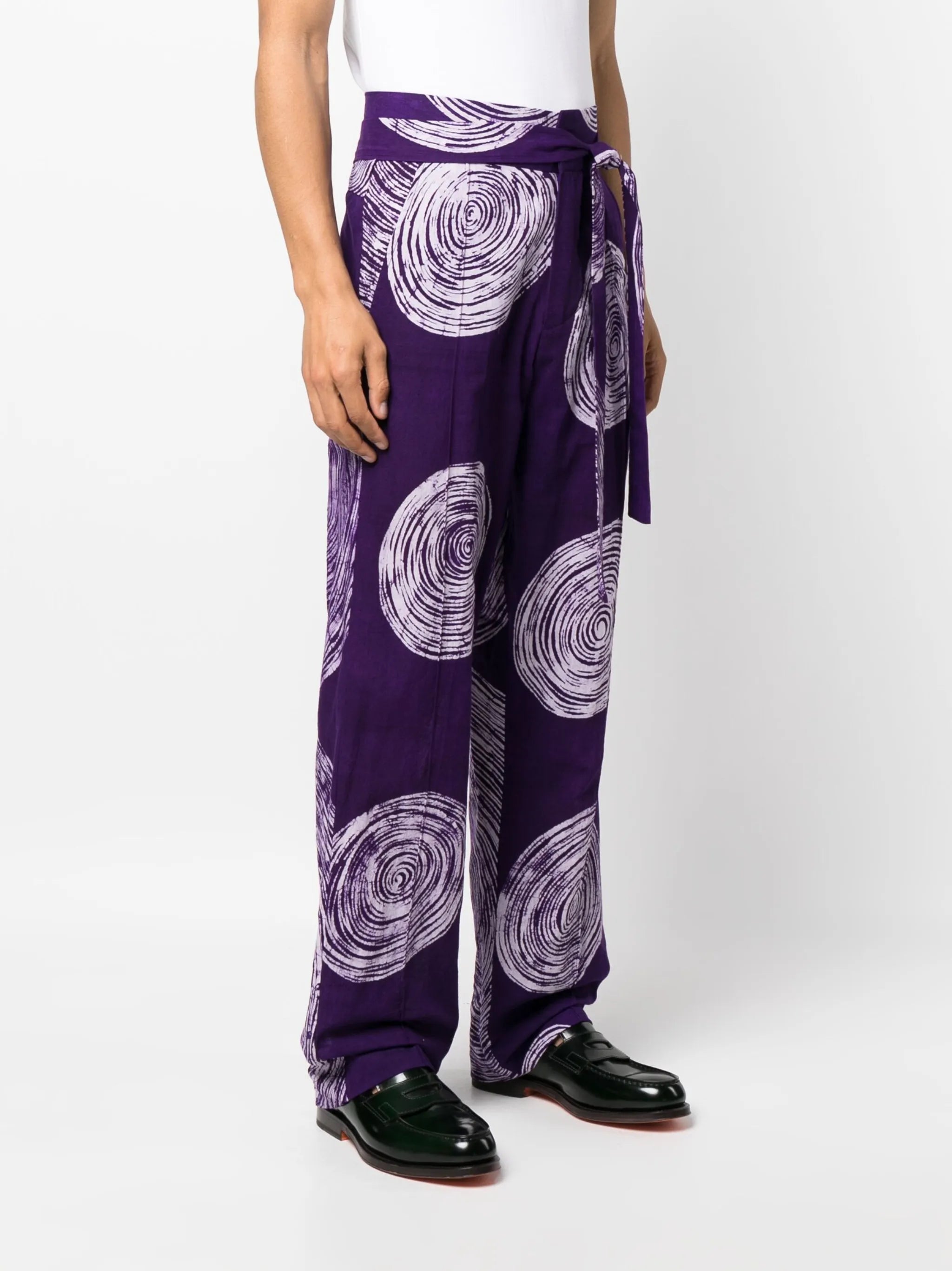 graphic-print wide-leg trousers