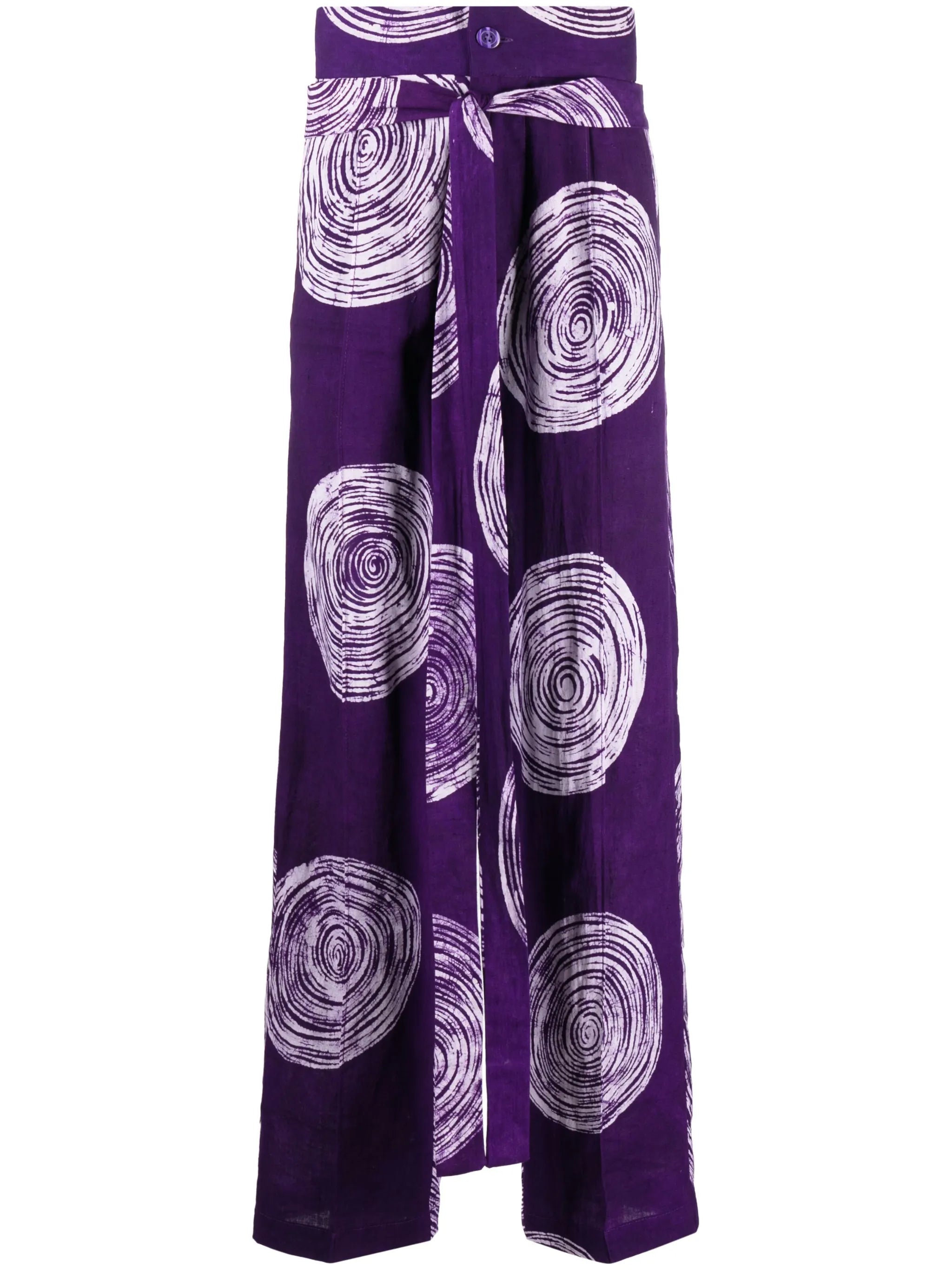 graphic-print wide-leg trousers