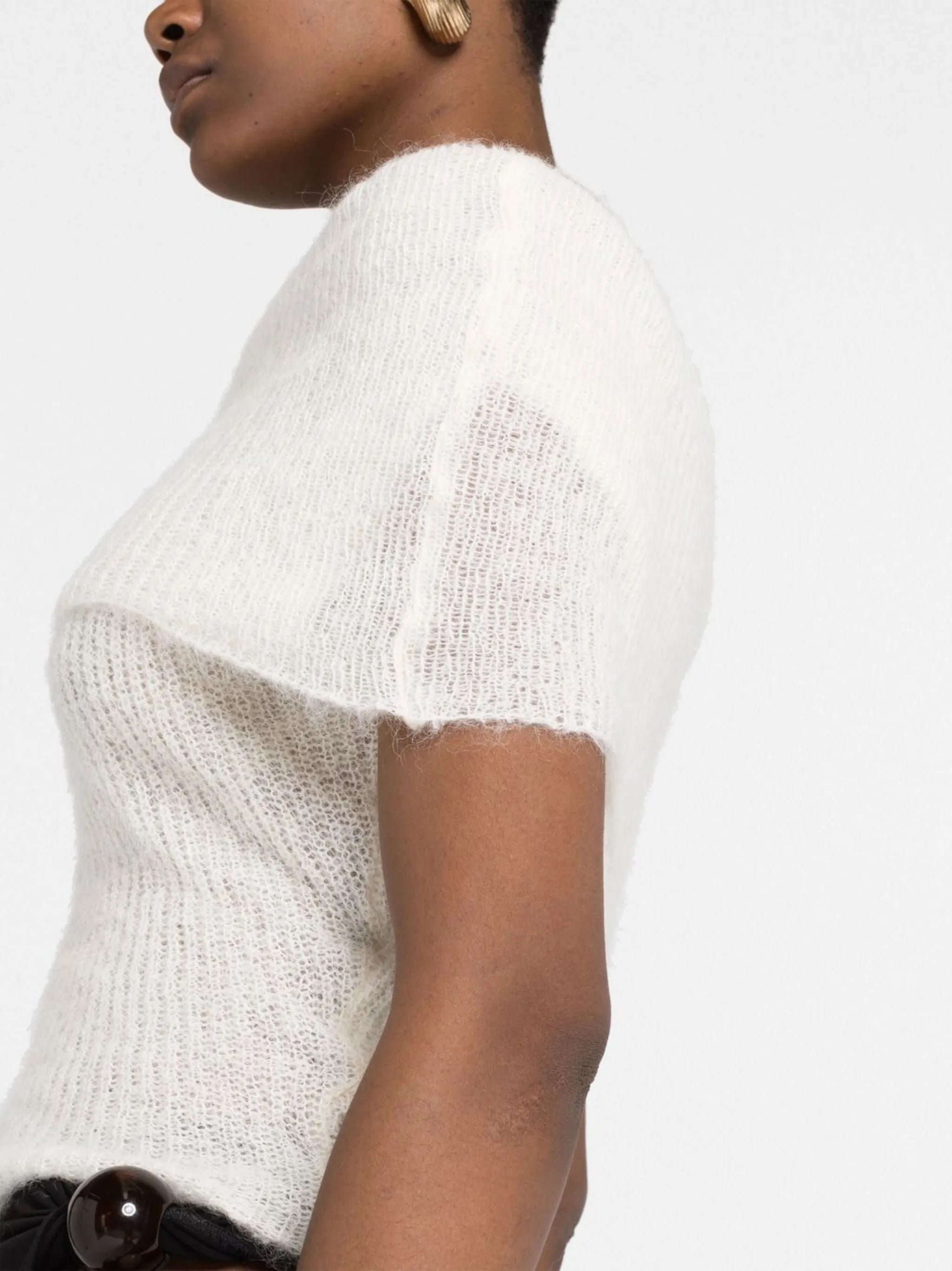 fuzzy off-shoulder top