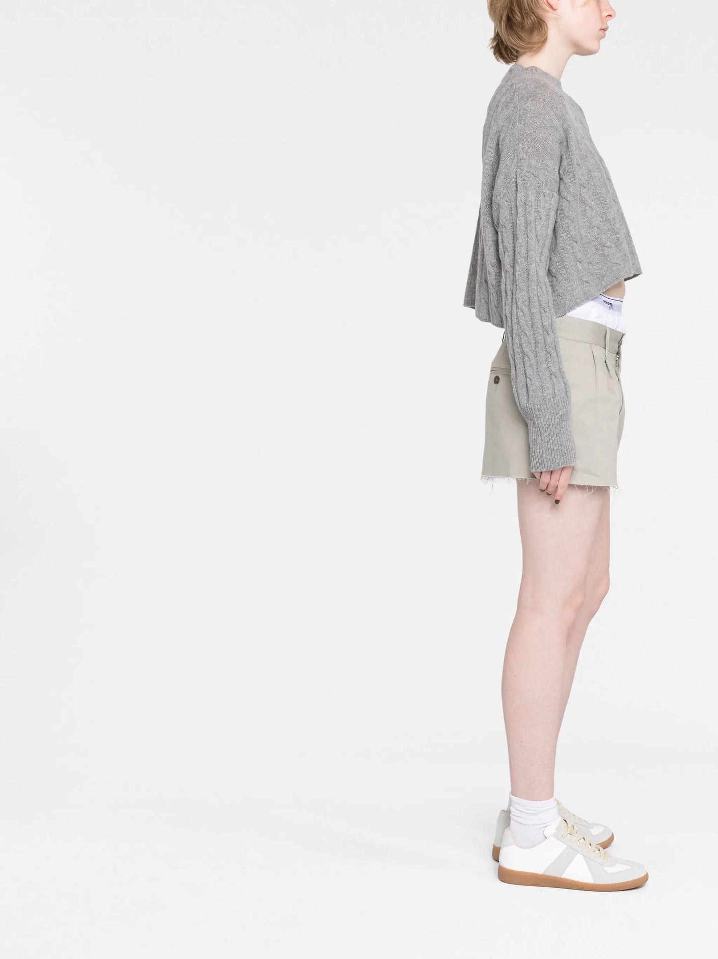 cable-knit cropped jumper