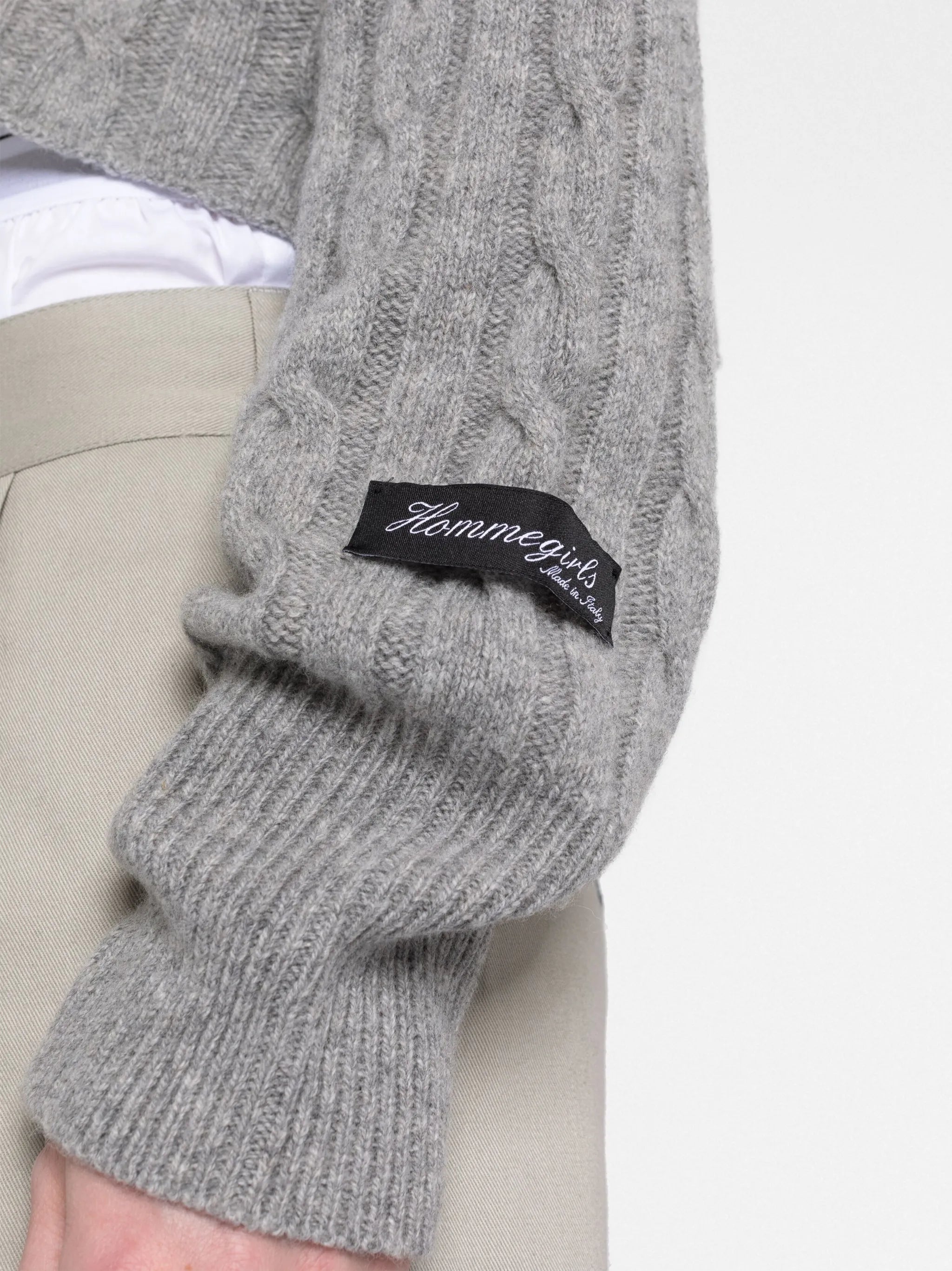 cable-knit cropped jumper