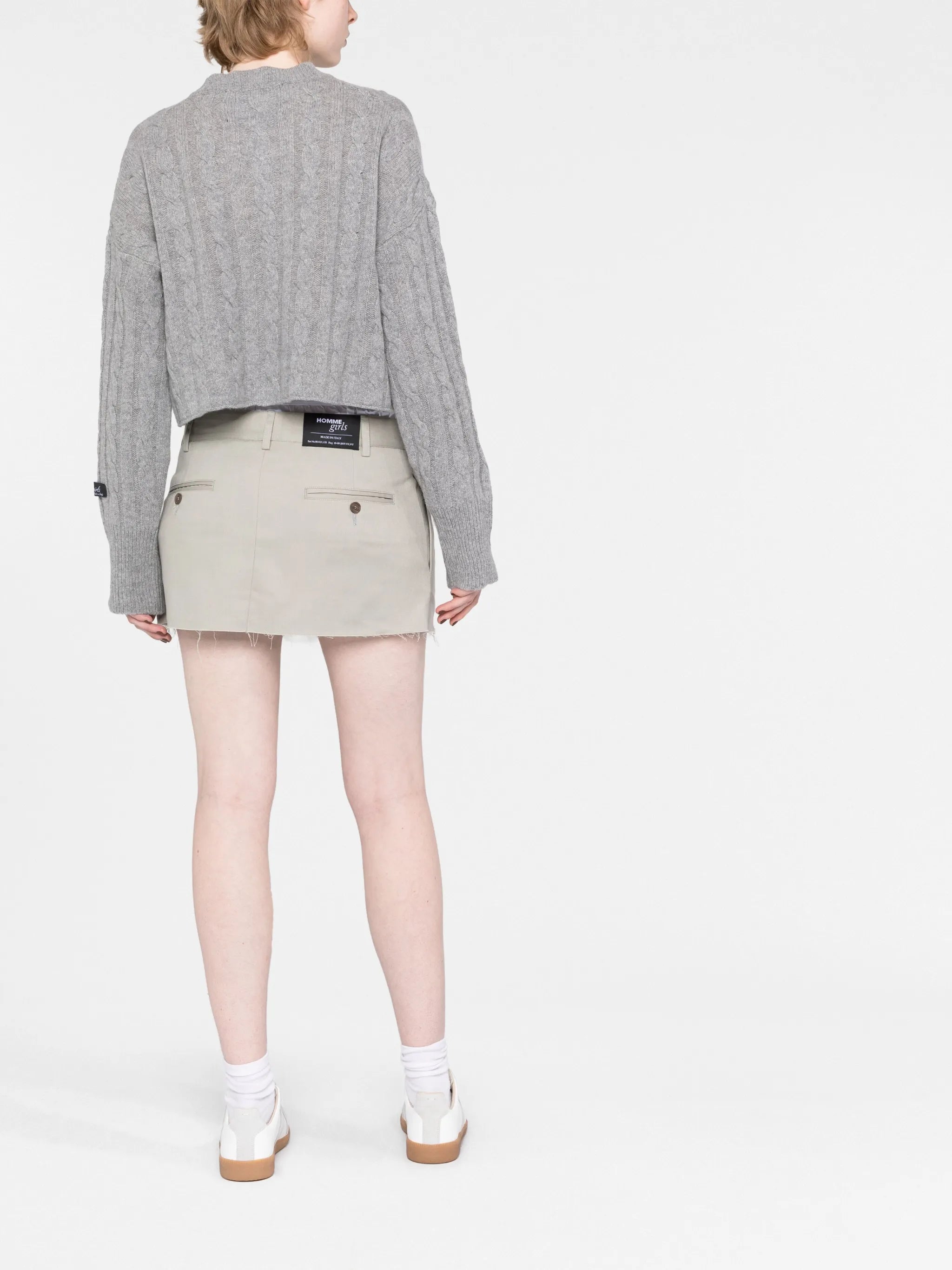 cable-knit cropped jumper