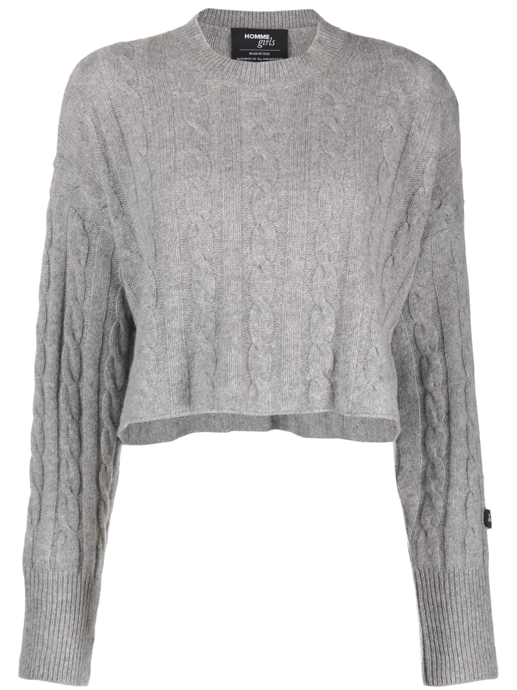 cable-knit cropped jumper