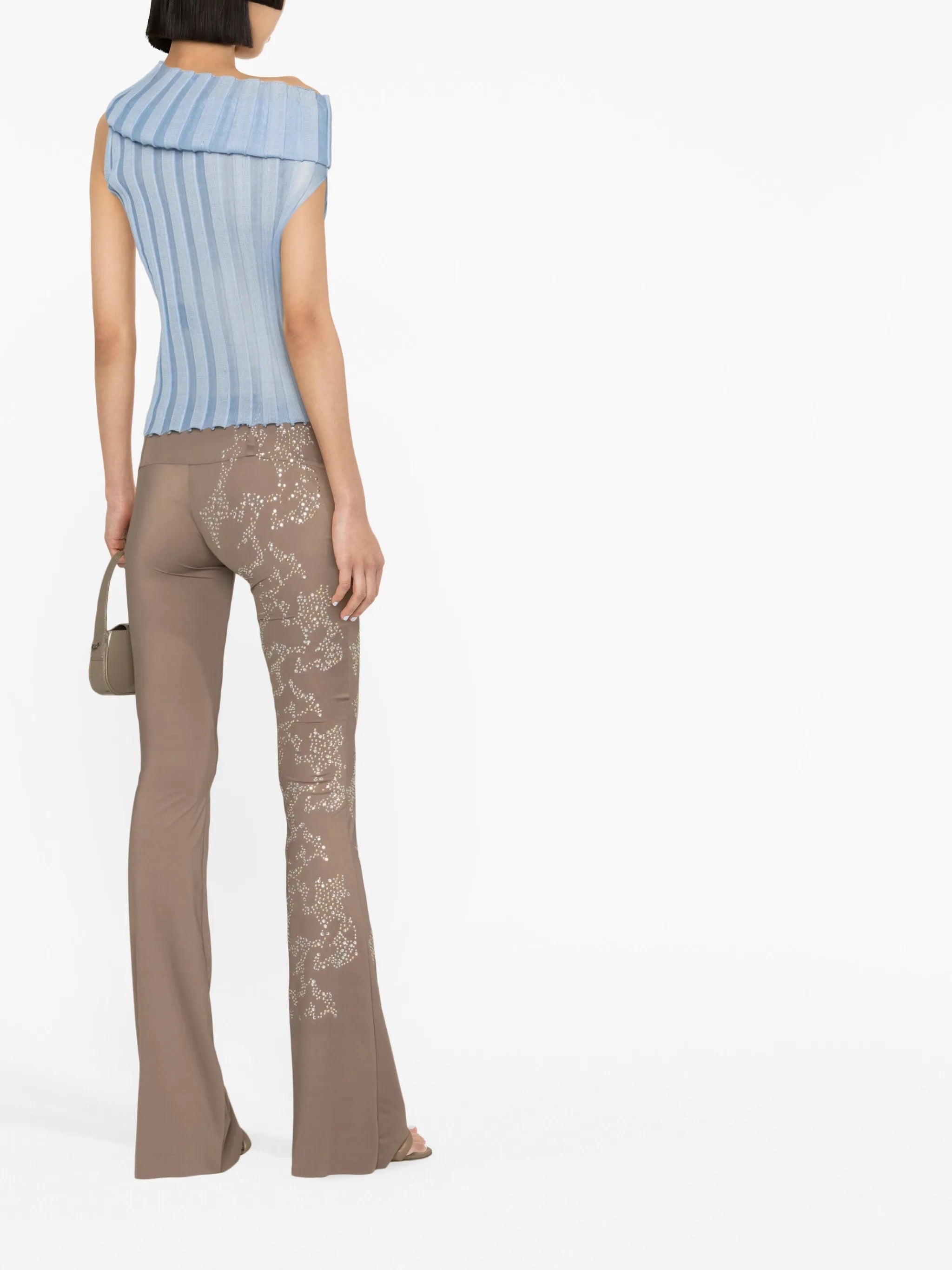 Yasmin stud-embellished flared trousers