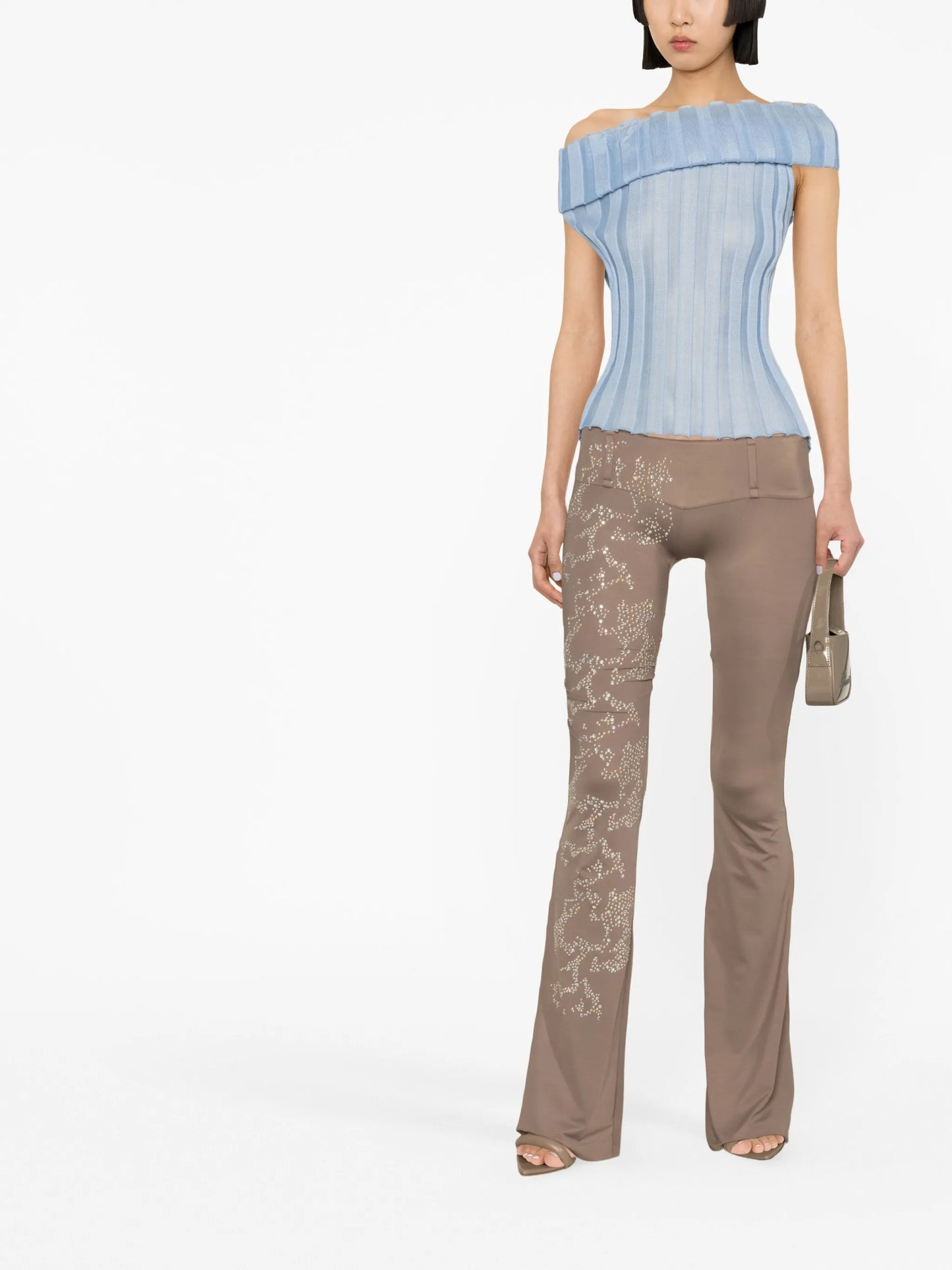 Yasmin stud-embellished flared trousers