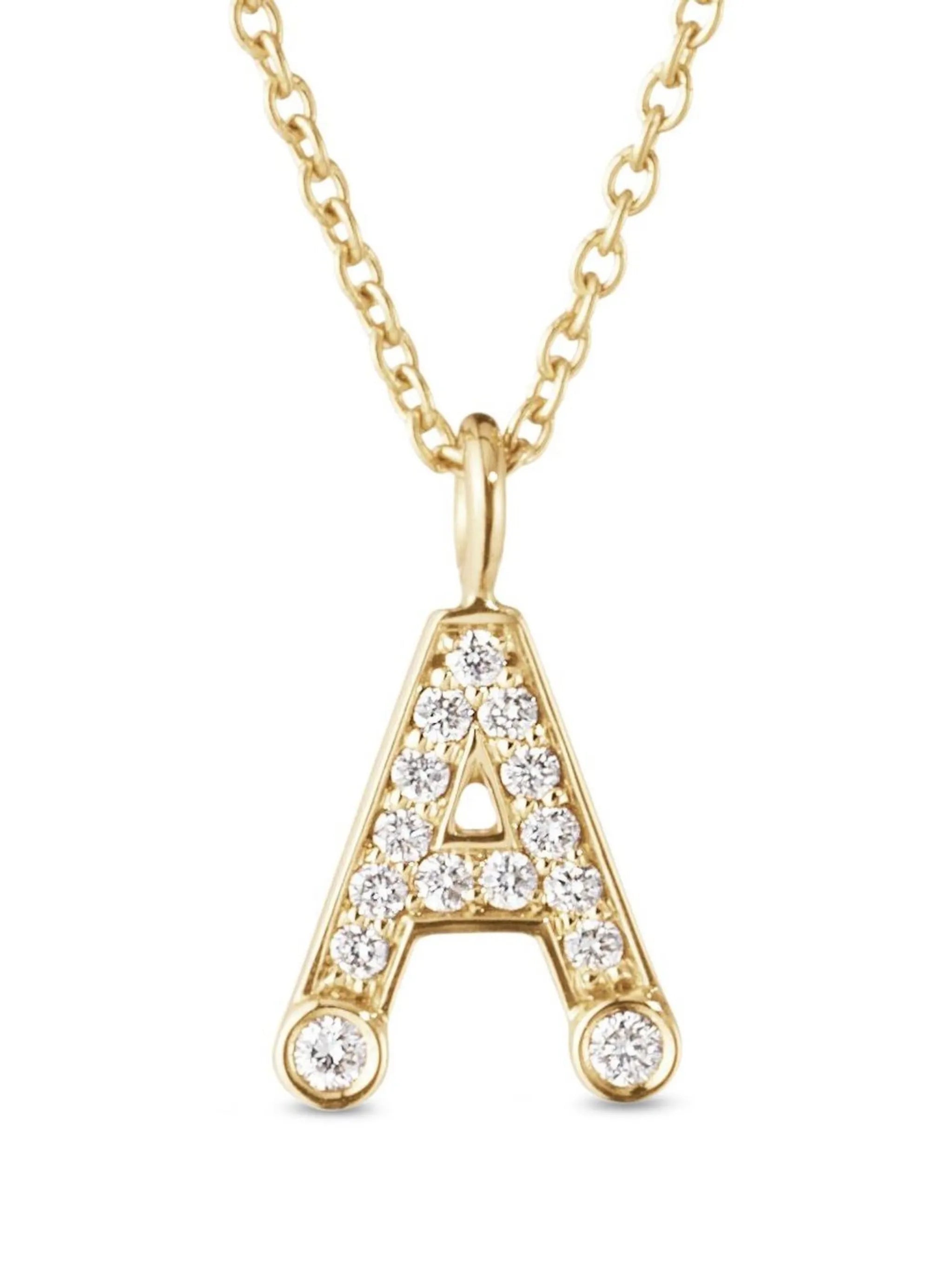 18kt yellow gold Petite A pendant necklace