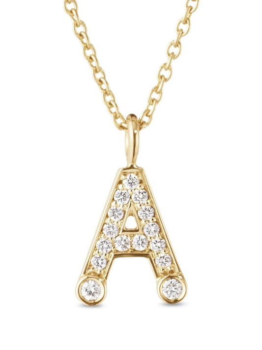 18kt yellow gold Petite A pendant necklace