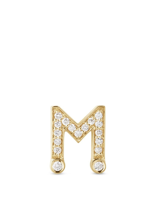 18kt yellow gold Petite M stud earring