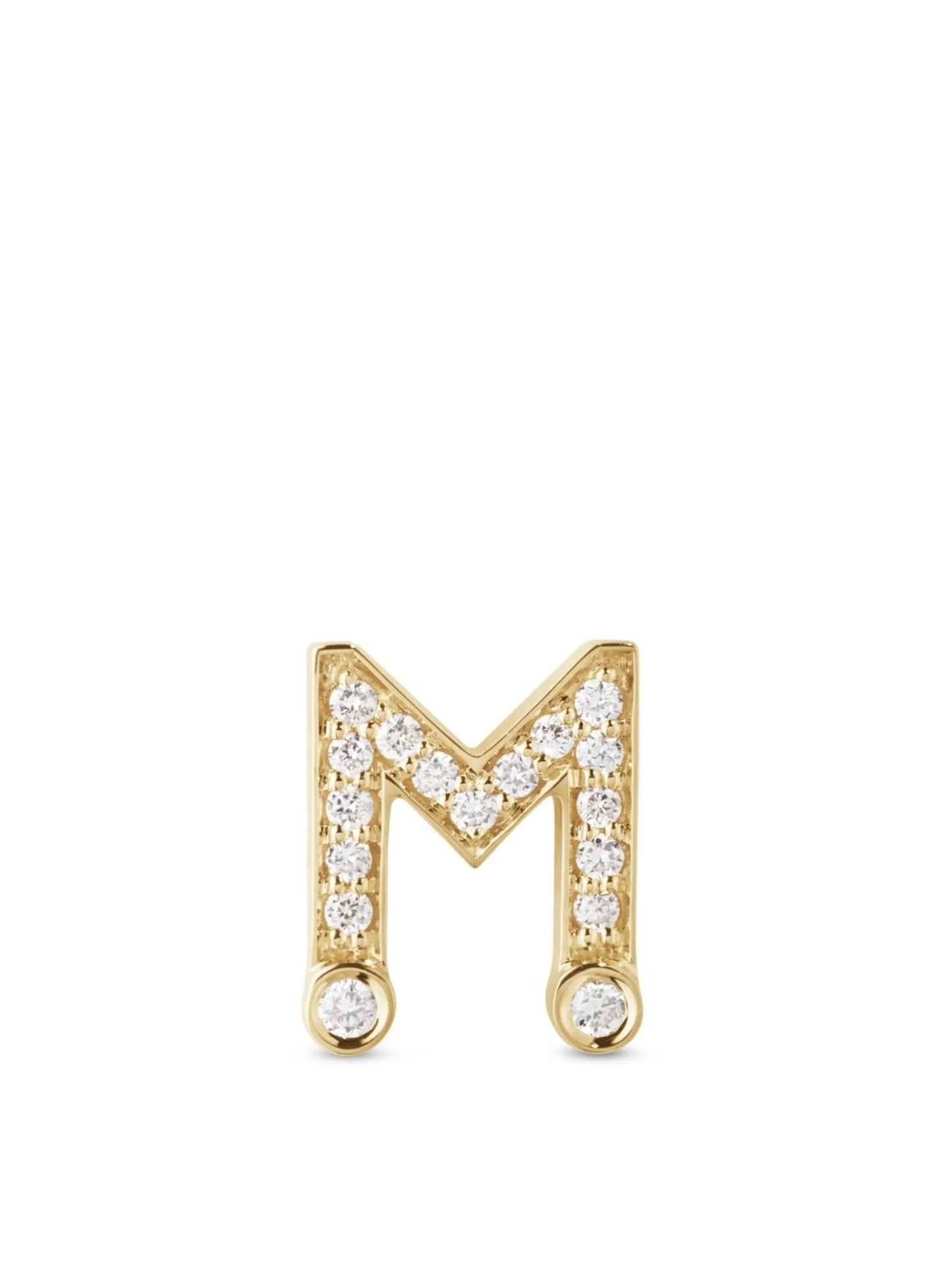 18kt yellow gold Petite M stud earring