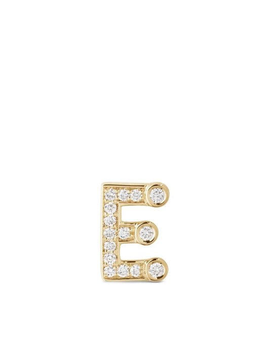 18kt yellow gold Petite E stud earring