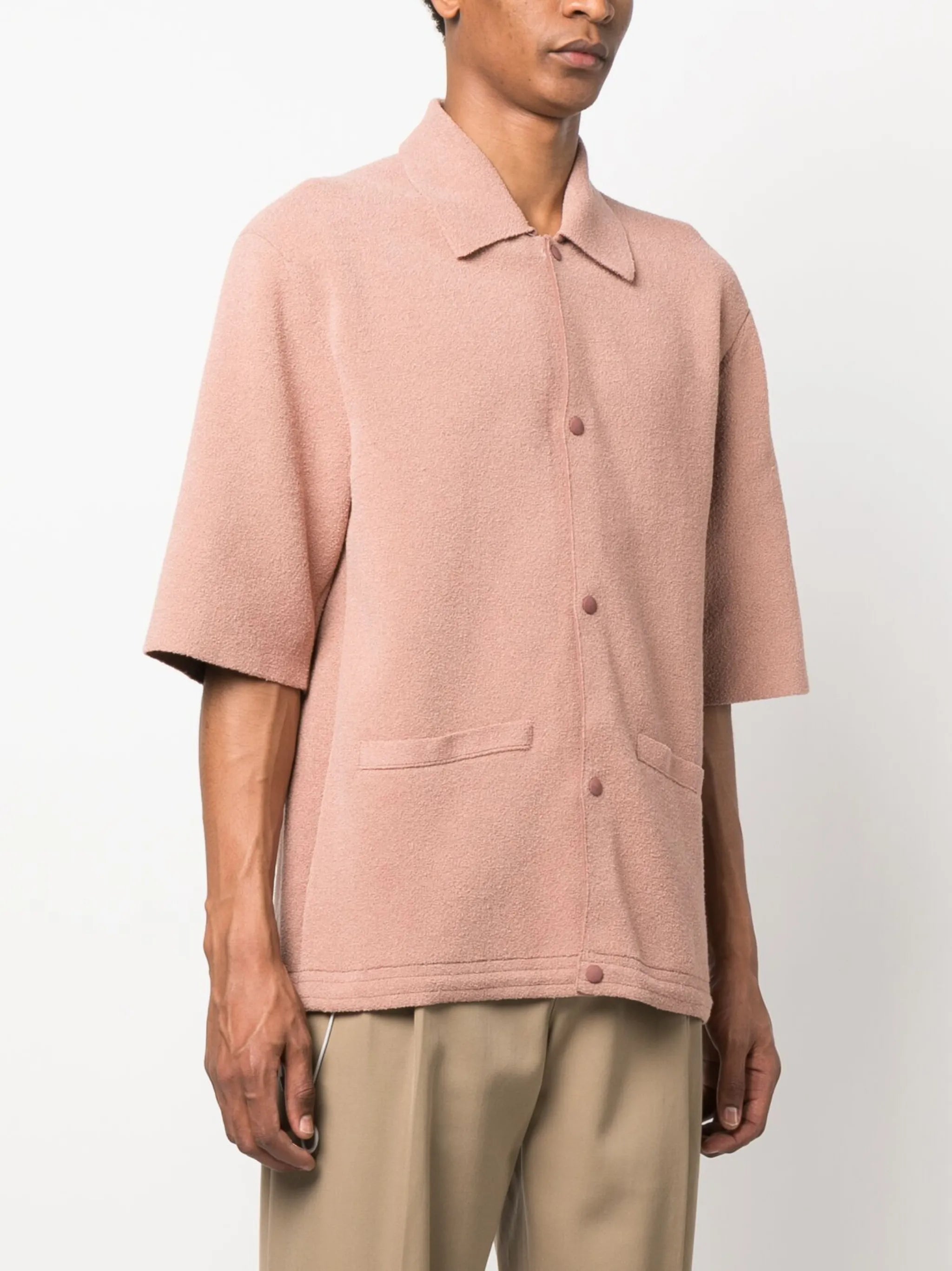 bouclé half-sleeve shirt