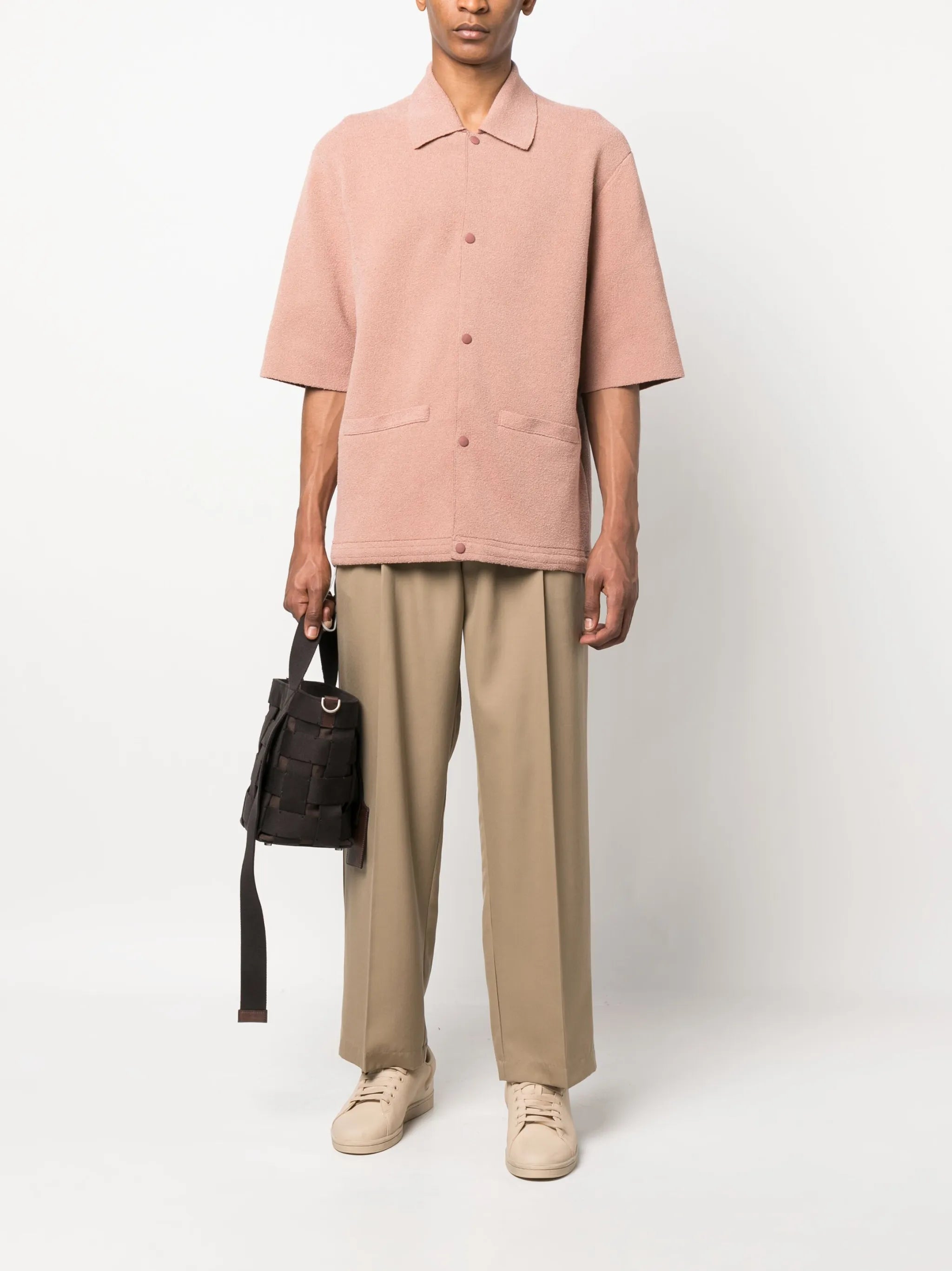 bouclé half-sleeve shirt