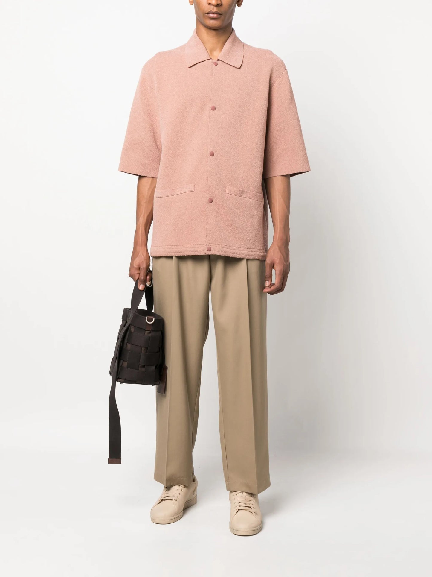 bouclé half-sleeve shirt