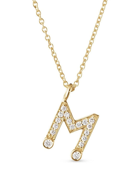 18kt yellow gold Petite M pendant necklace