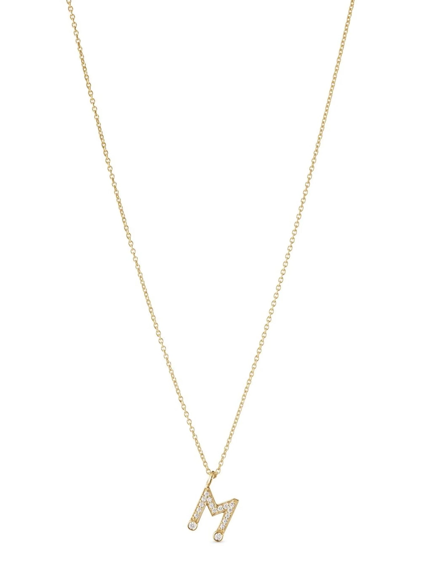 18kt yellow gold Petite M pendant necklace