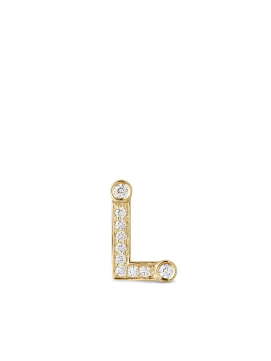 18kt yellow gold Petite L stud earring