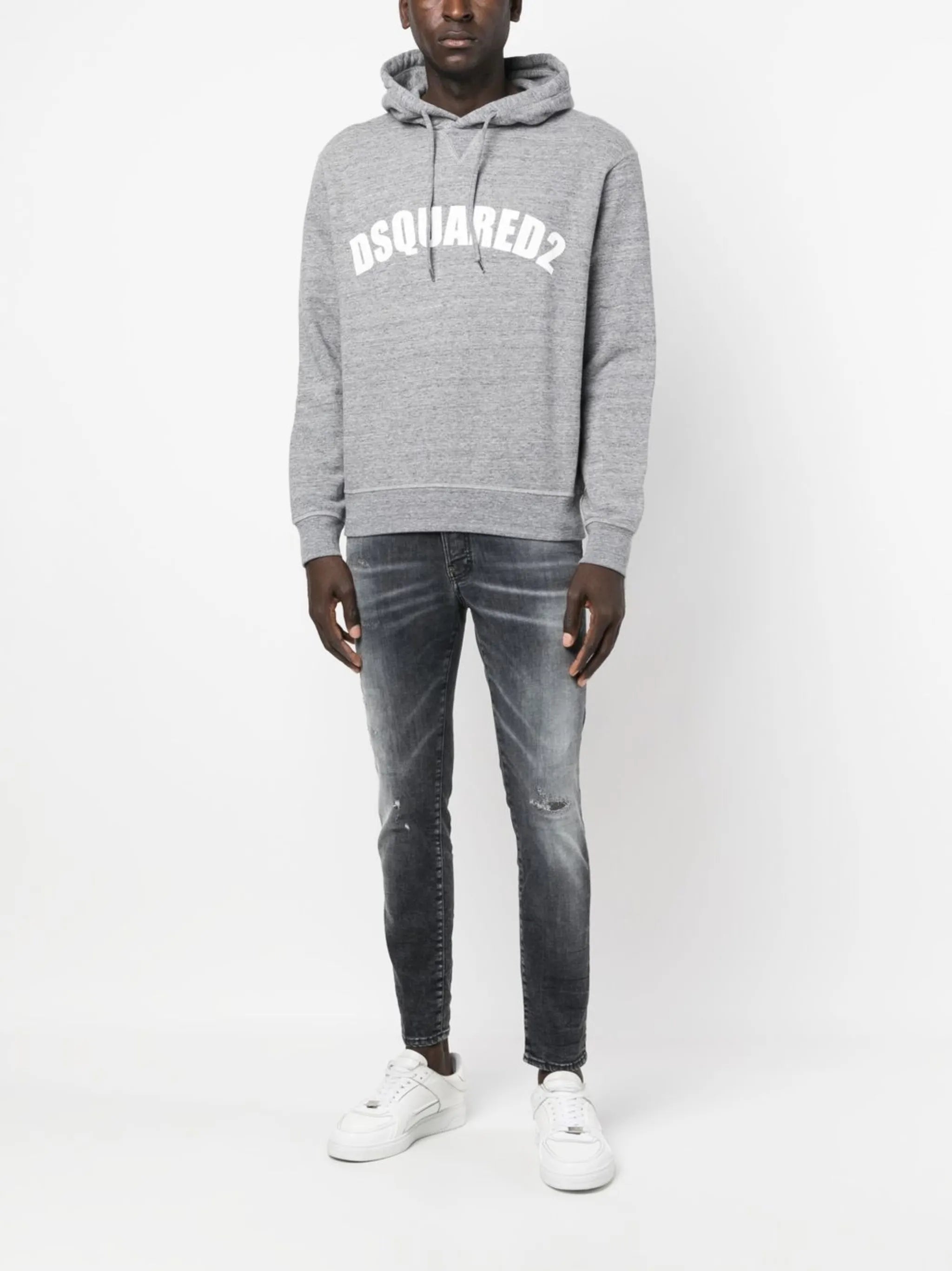 drawstring logo-print hoodie