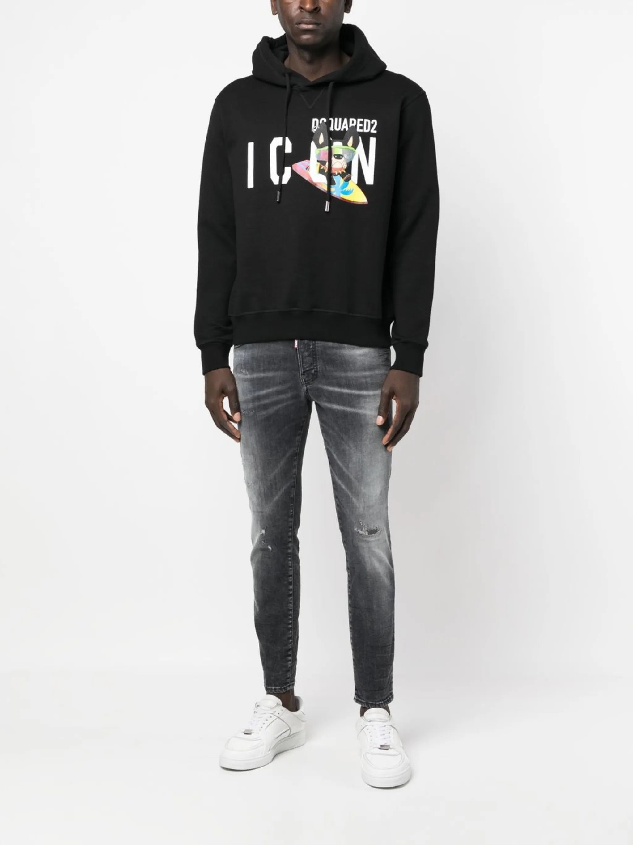 logo-print drawstring hoodie