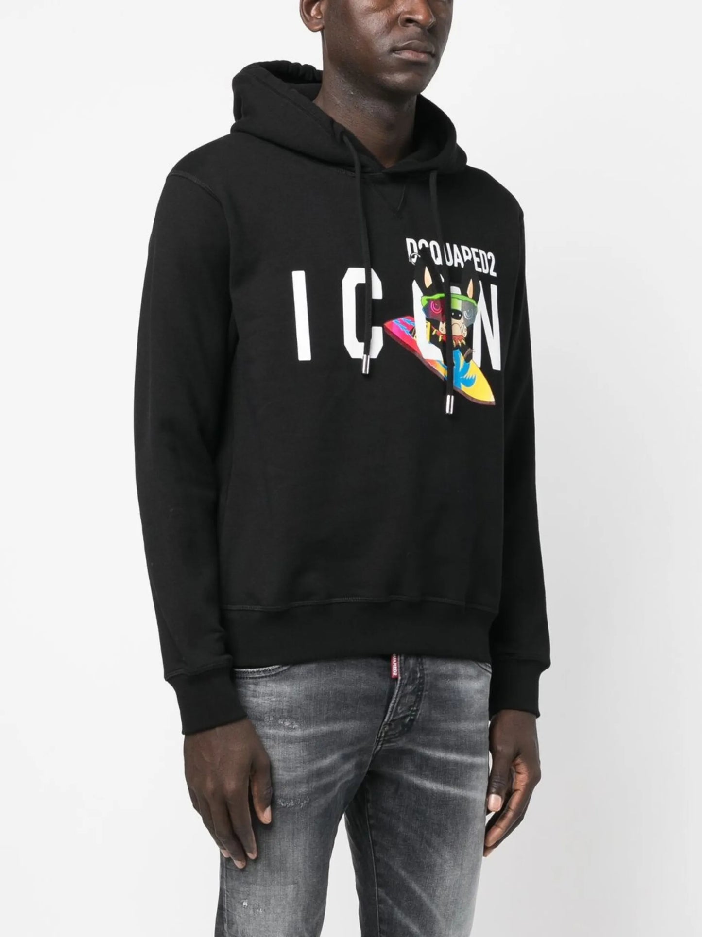 logo-print drawstring hoodie
