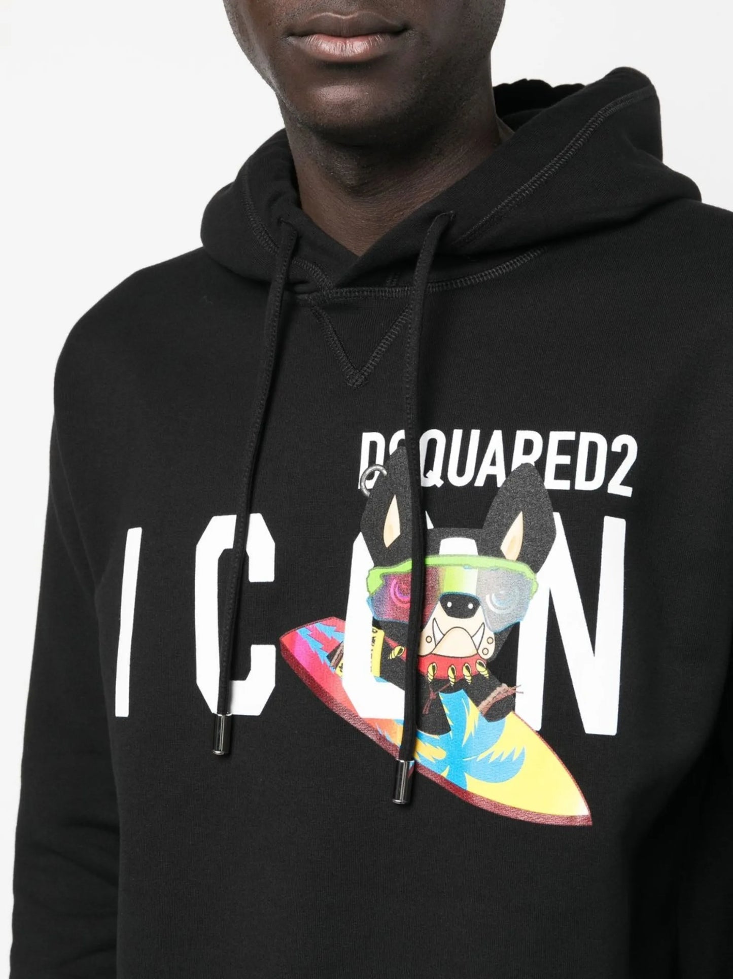 logo-print drawstring hoodie