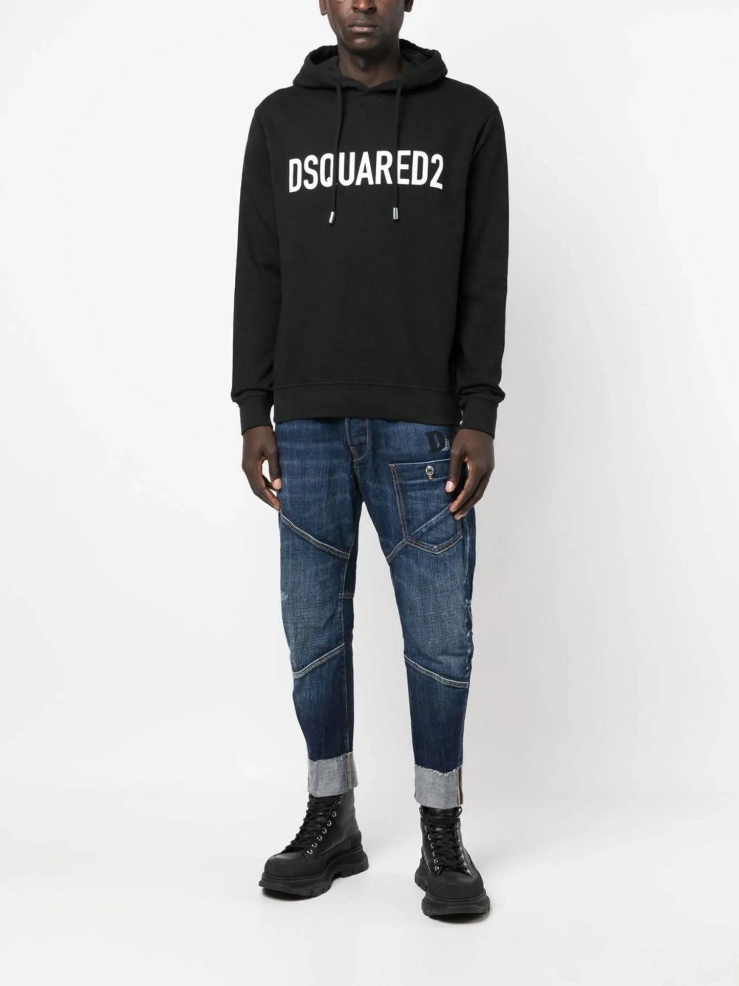 logo-print cotton hoodie