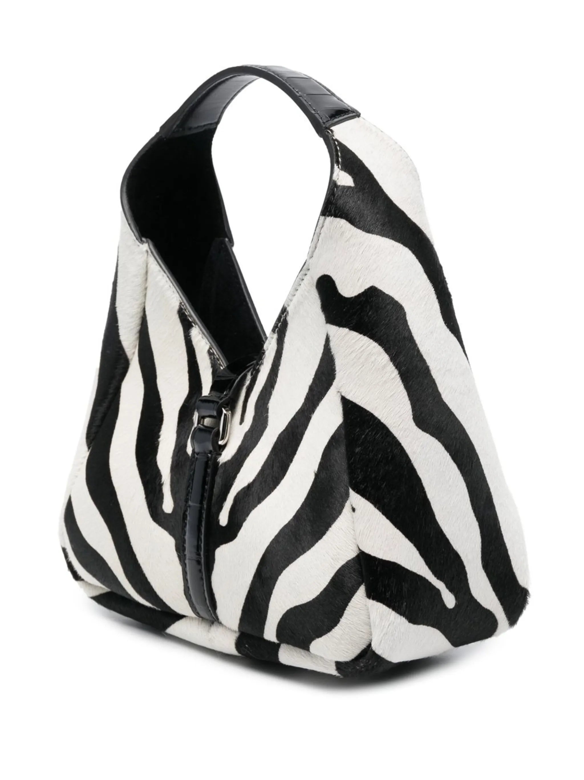Black and White G-Hobo Zebra-Print Tote Bag